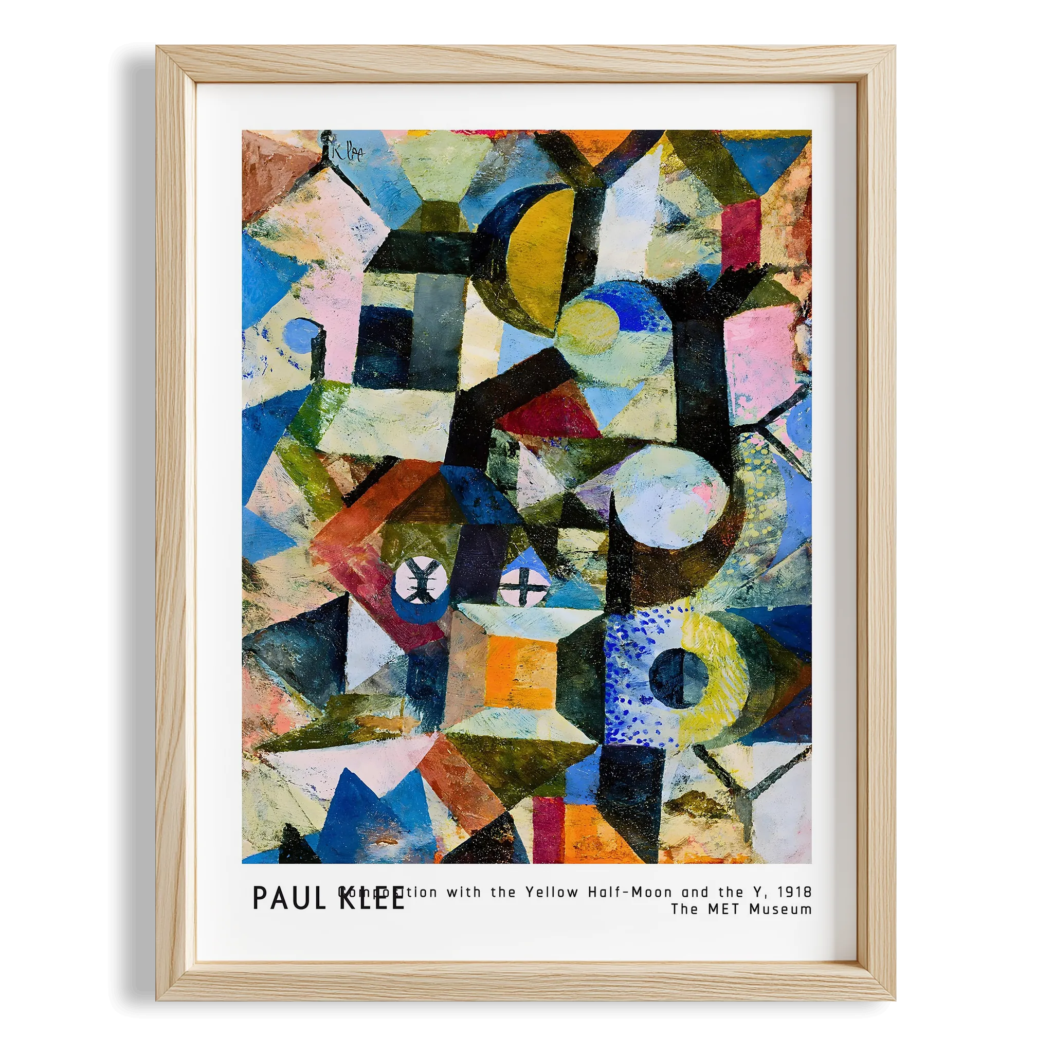 Paul Klee Sarı Yarım Ay-Y ile Kombinasyon 1918 Suluboya I Duvar Tablosu