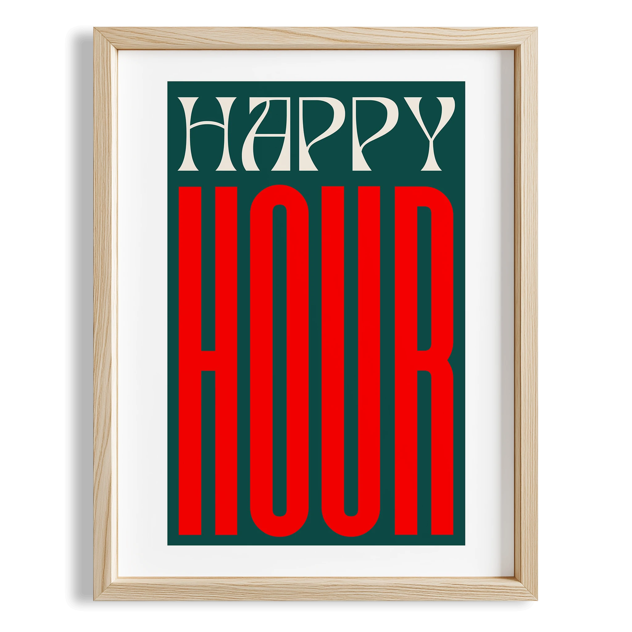 Happy Hour Tipografi Mutfak Duvar Tablosu