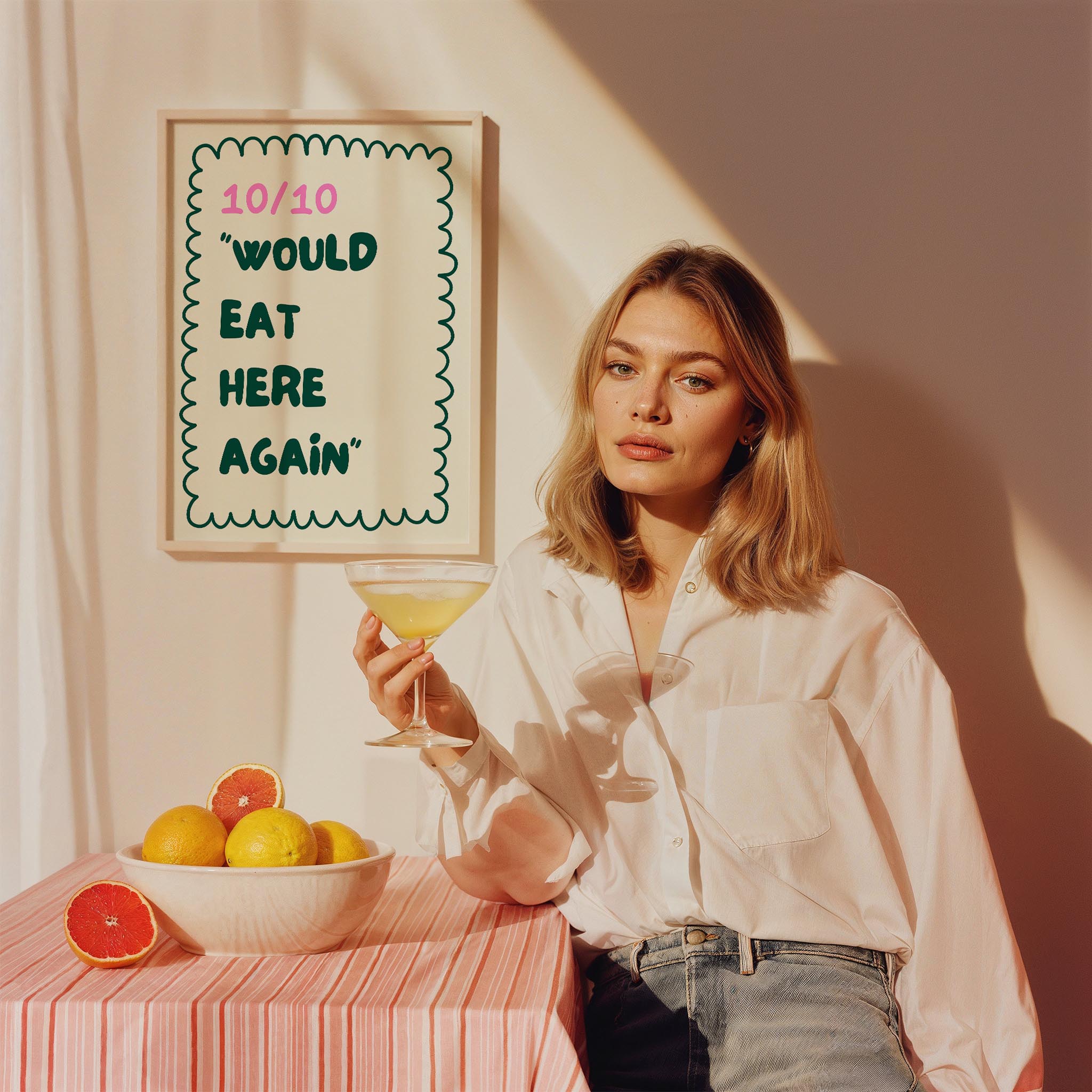 10/10 Would Eat Here Again Tipografi Mutfak Duvar Tablosu