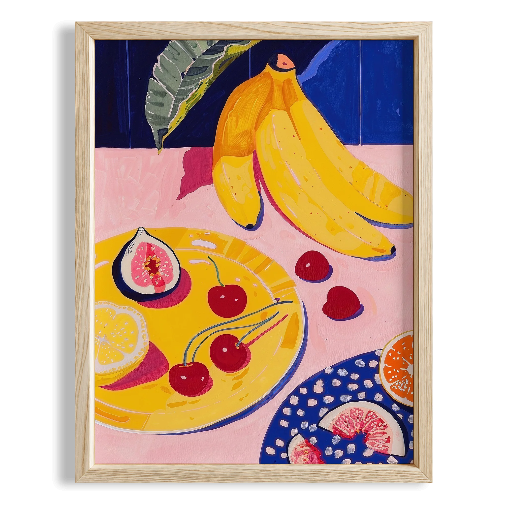 Tropikal Meyve Sofrası Yağlı Boya Mutfak Duvar Tablosu