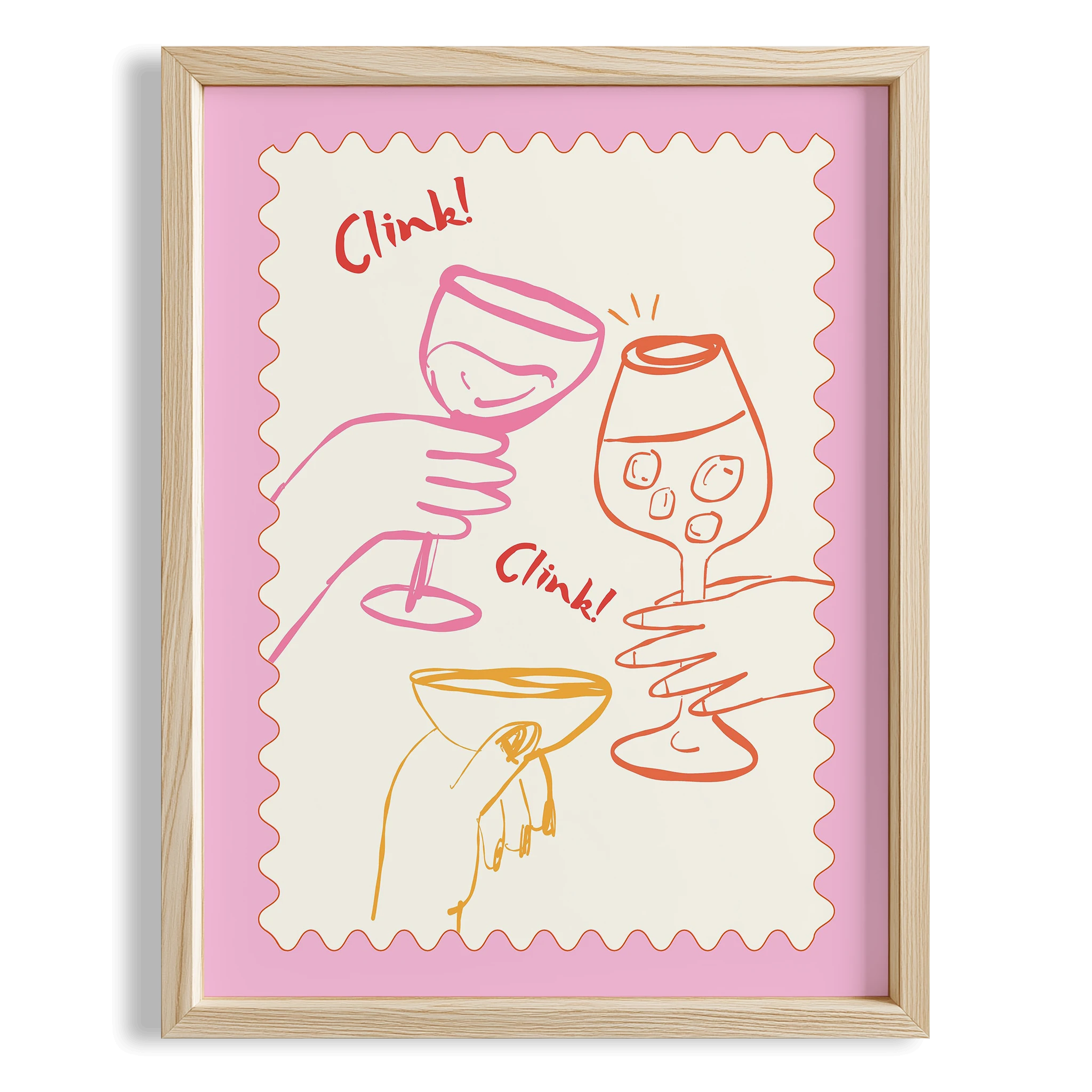 Cheers Kokteyl Çizim Mutfak Duvar Tablosu