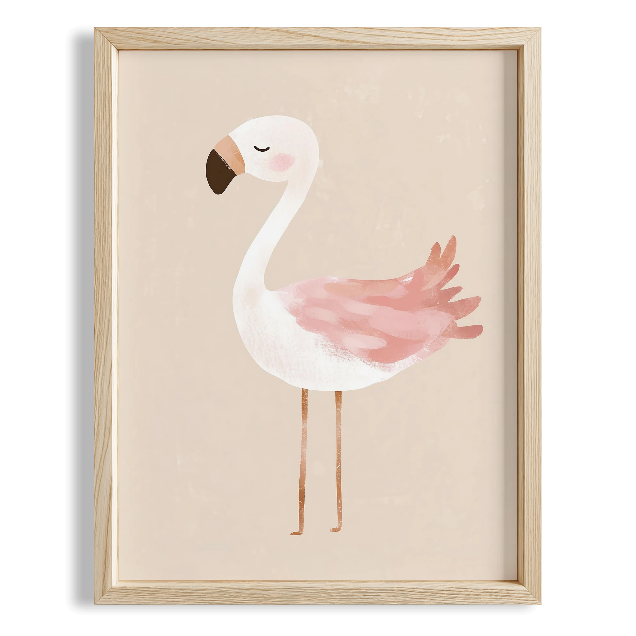 Pembe Flamingo Bohem Kız Çocuk Odası Ahşap Tablo I