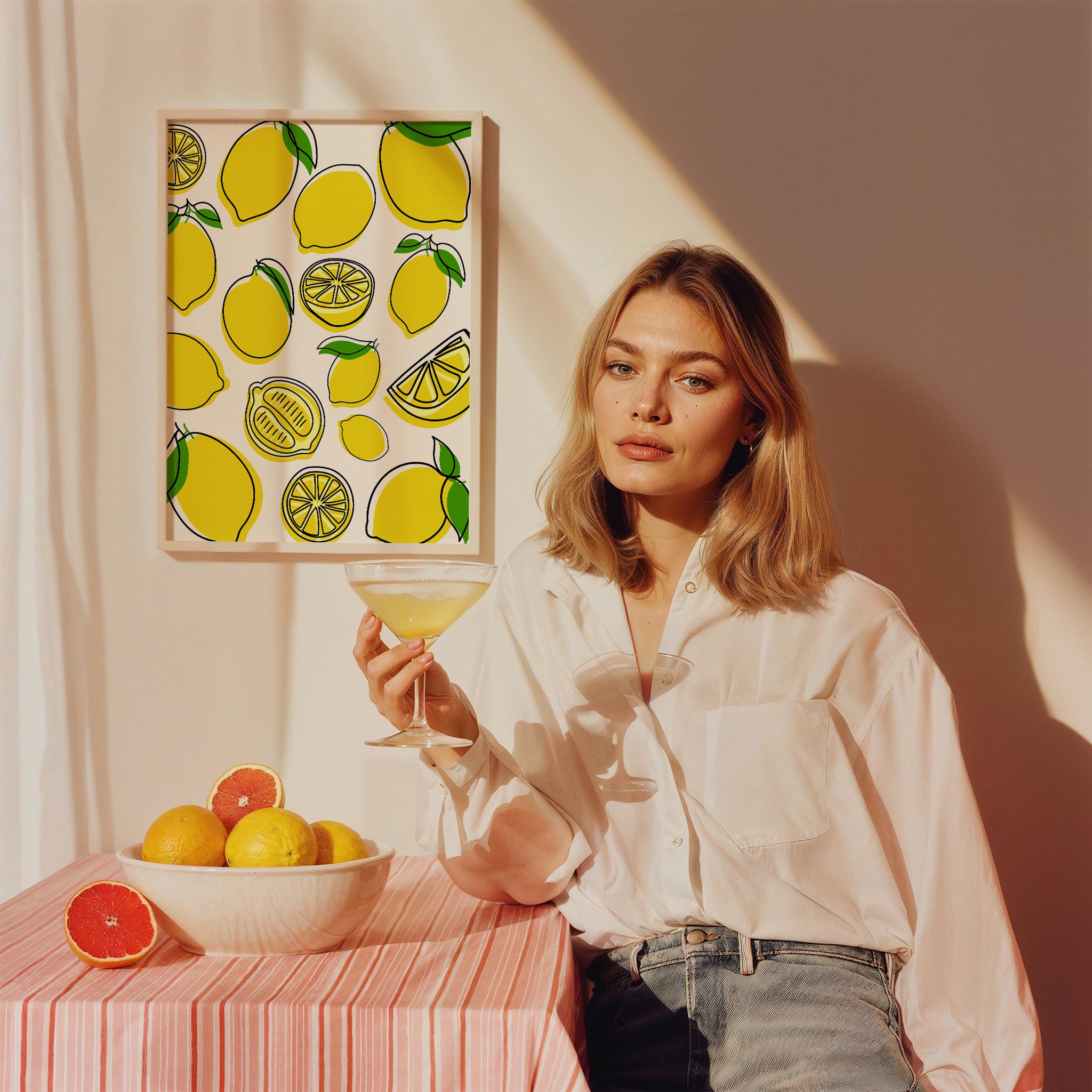 Limon Dilimleri Minimal Mutfak Duvar Tablosu