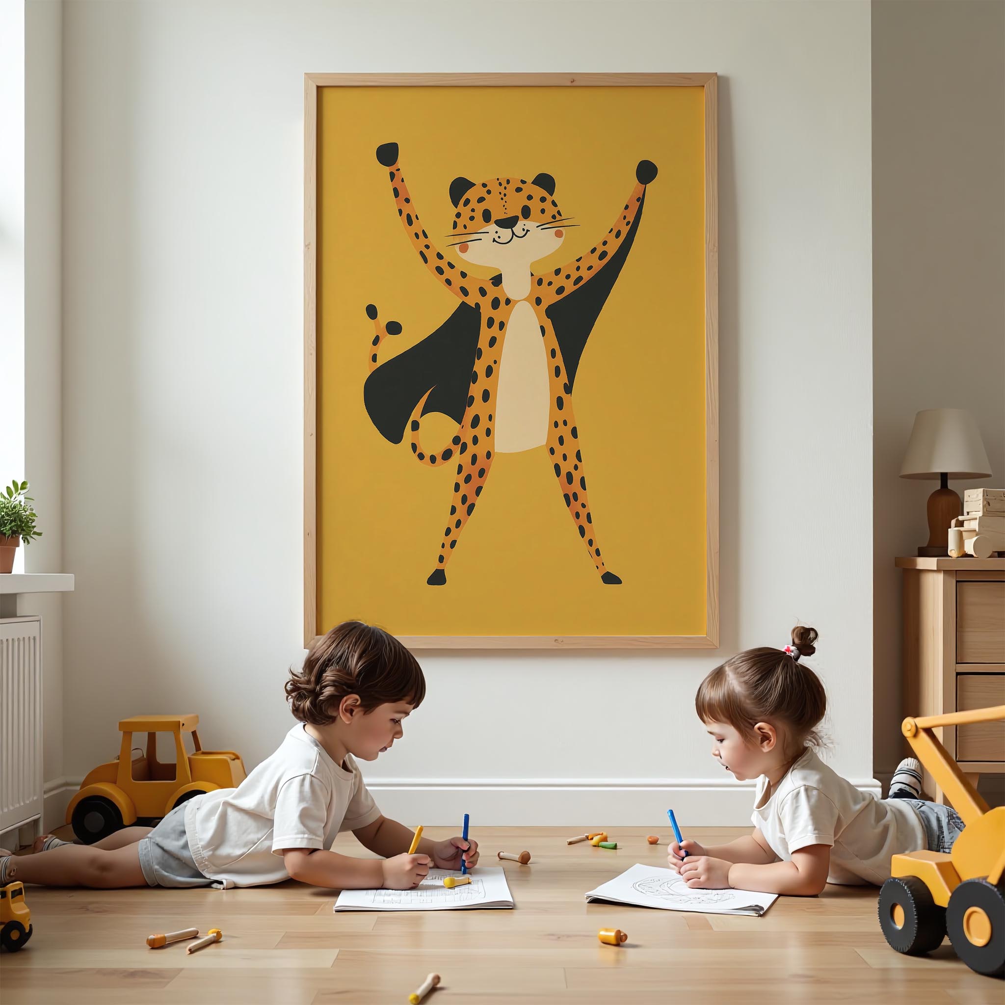 Süper Kahraman Leopar - Sarı Fon