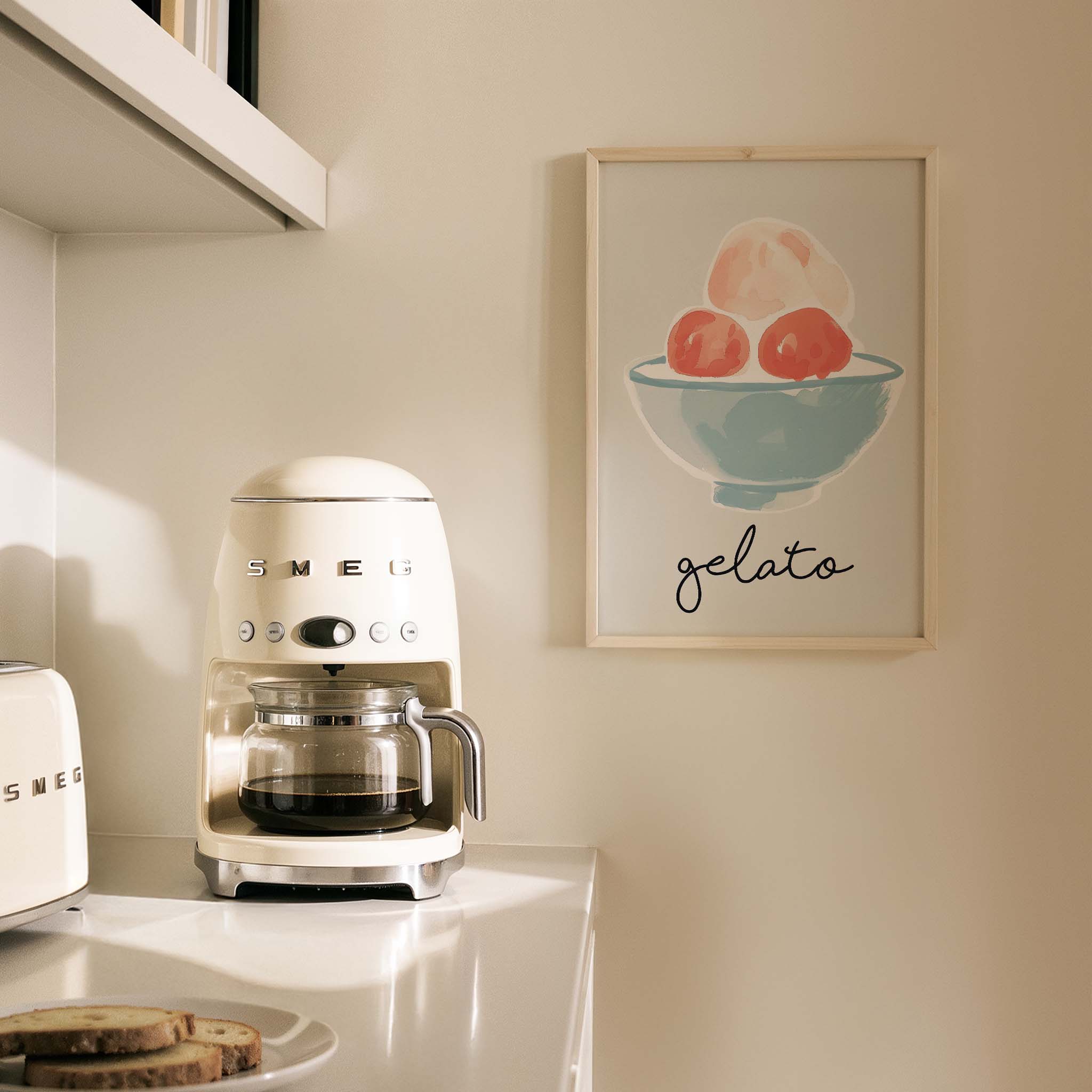 Gelato İllüstrasyon Retro Maximalist Mutfak Duvar Tablosu
