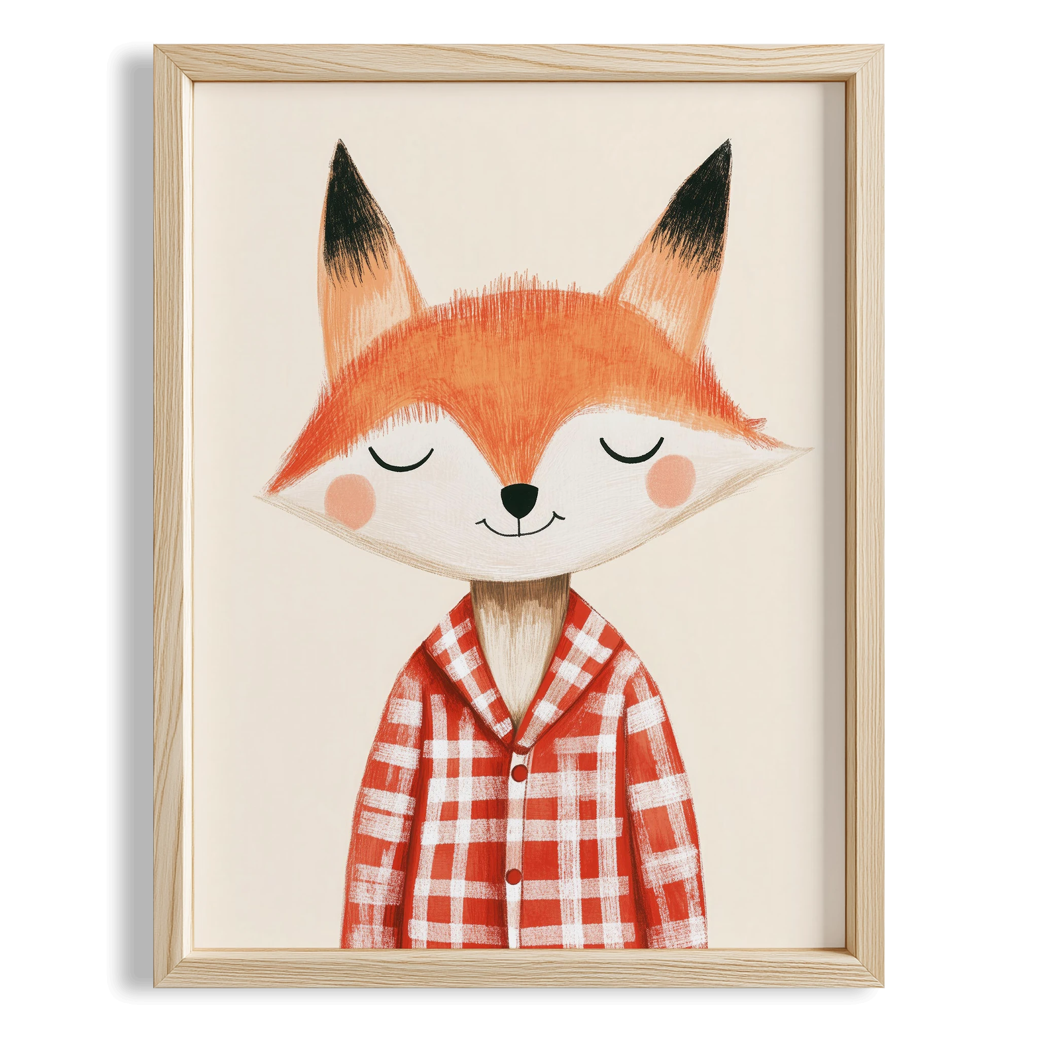 Pijamalı Uykucu Tilki - Beyaz Fon