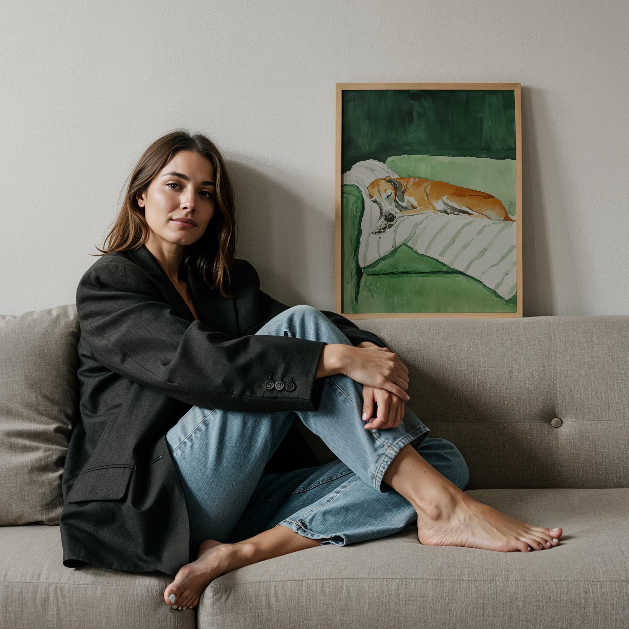 Köpek Portre III - Tazı Çizgili Zümrüt