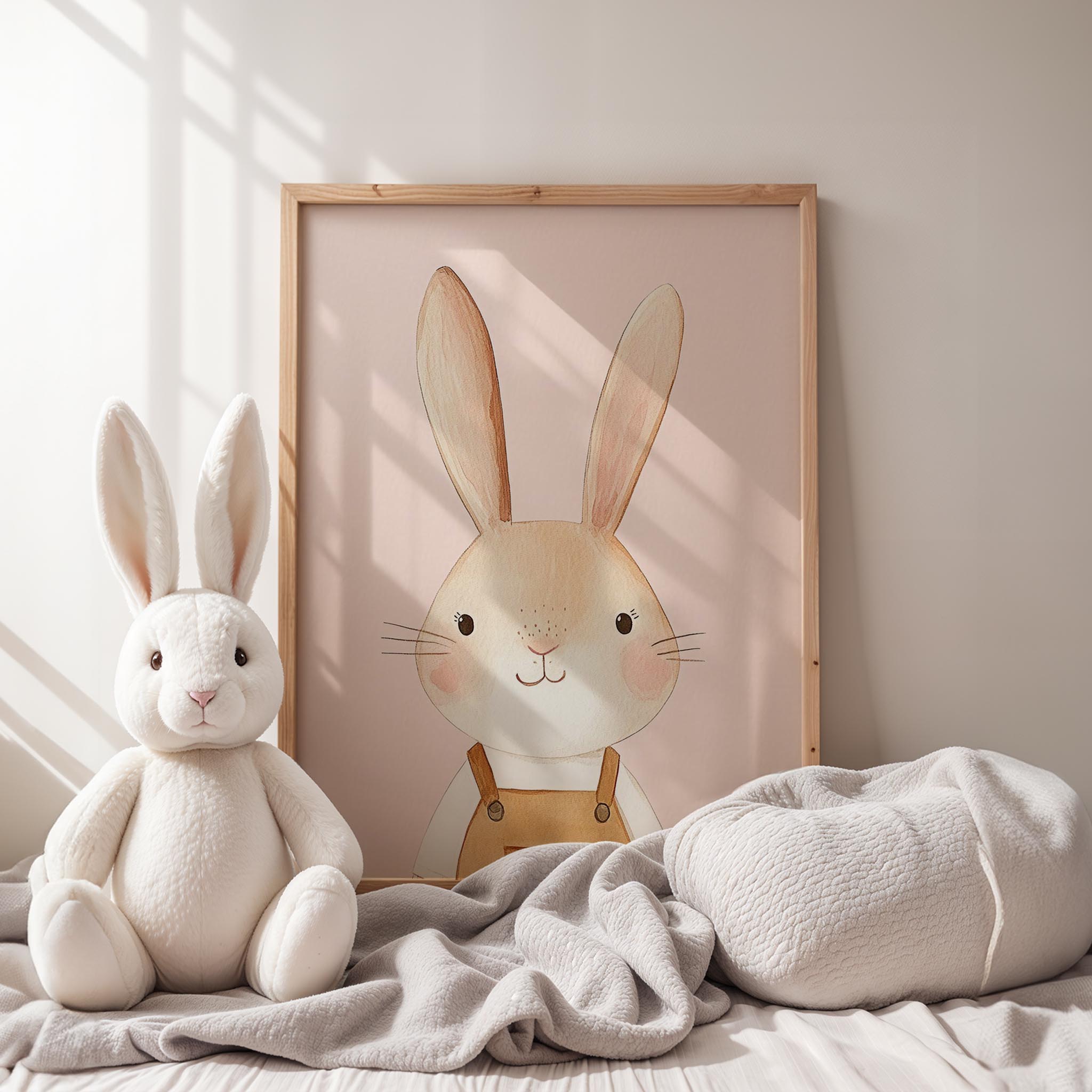 Sevimli Tavşan - Pembe Fon