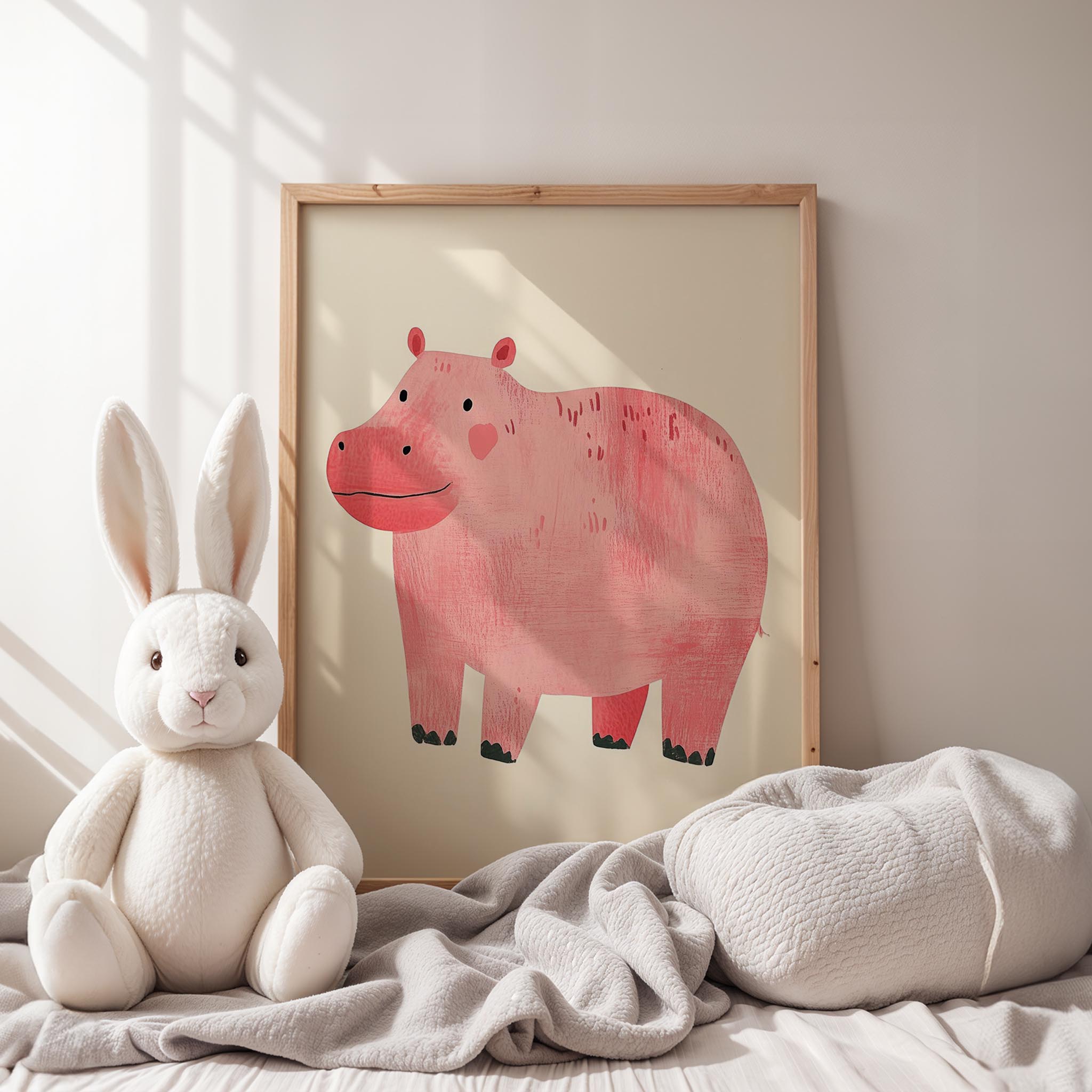 Pembe Su Aygırı - Beyaz Fon