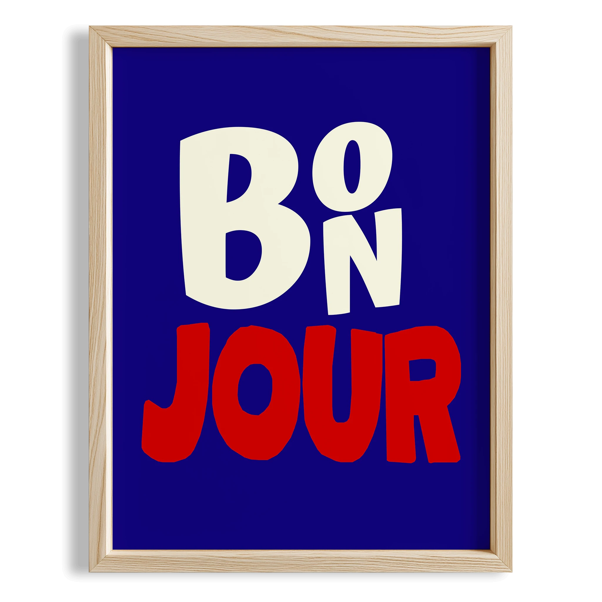 Bonjour Tipografi Mutfak Duvar Tablosu