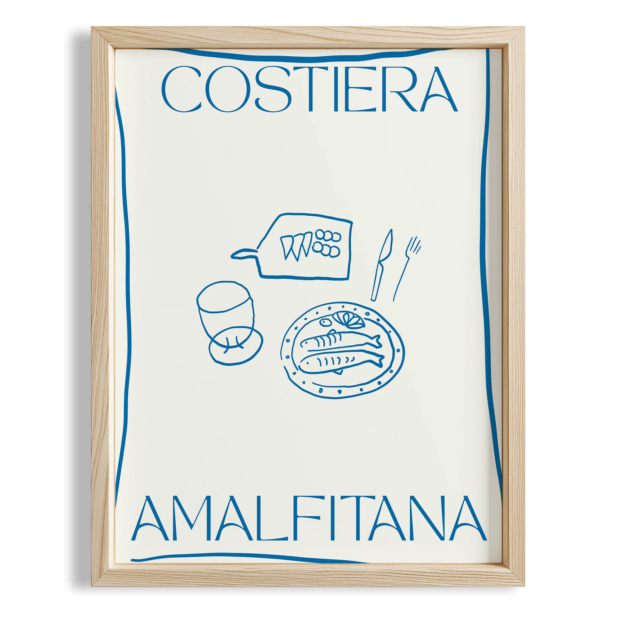 Costiera Amalfitana Sofra İtalyanca Tipografi Mutfak Duvar Tablosu II