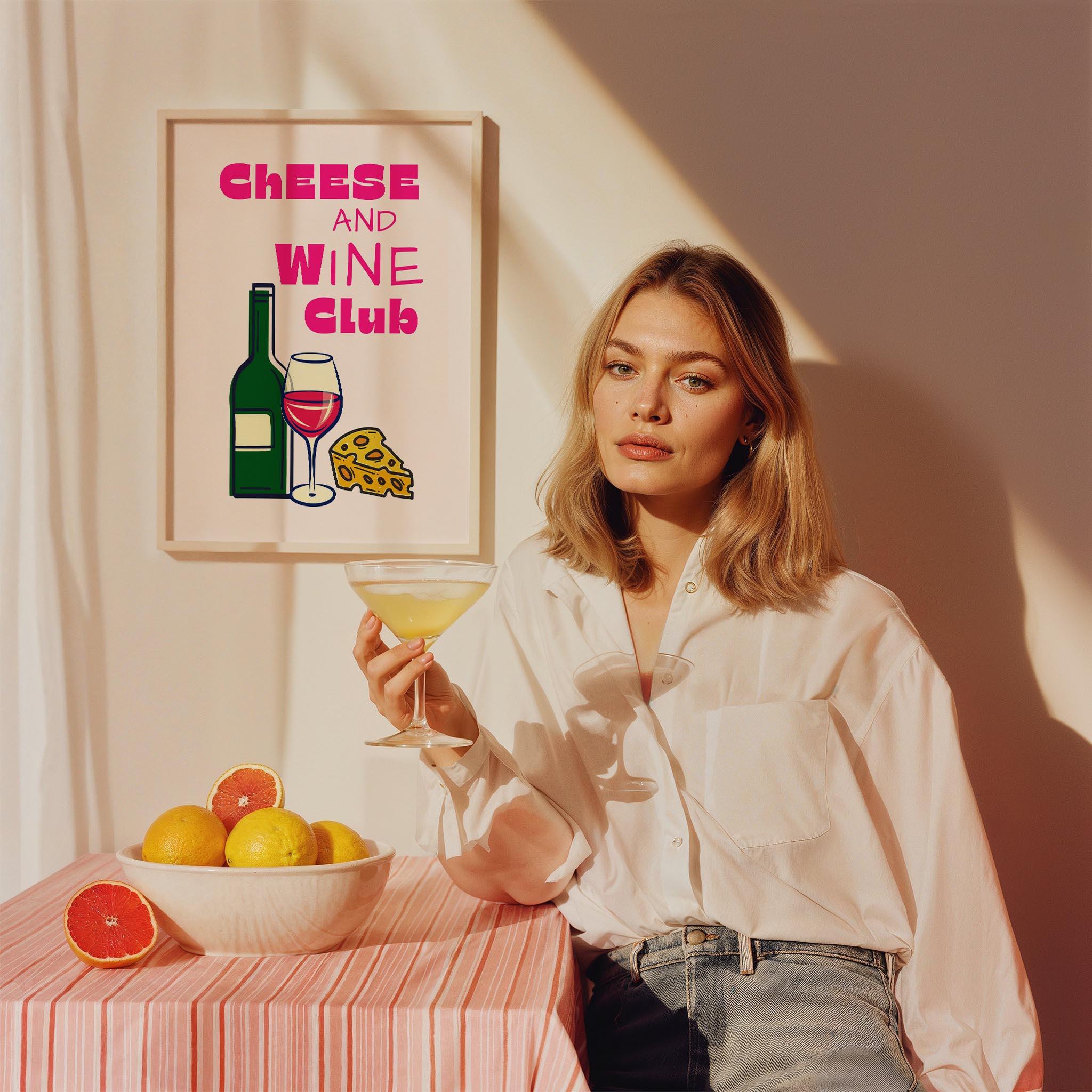 Şarap ve Peynir Kulübü Mutfak Duvar Tablosu