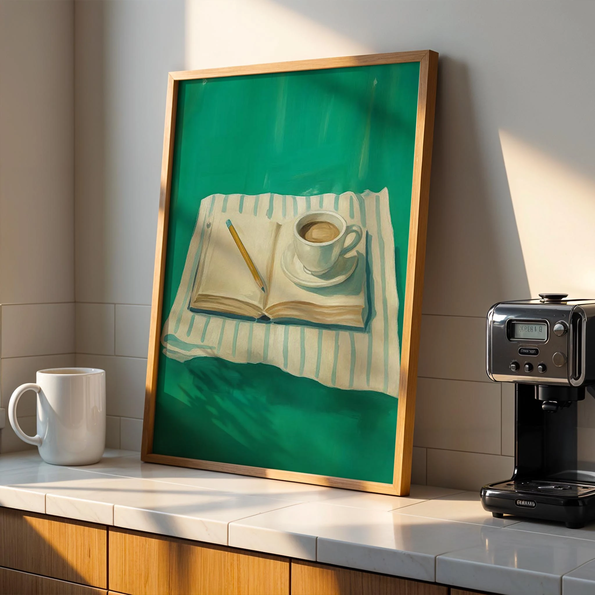 Kahve ve Kruvasan Zümrüt Mutfak Masası