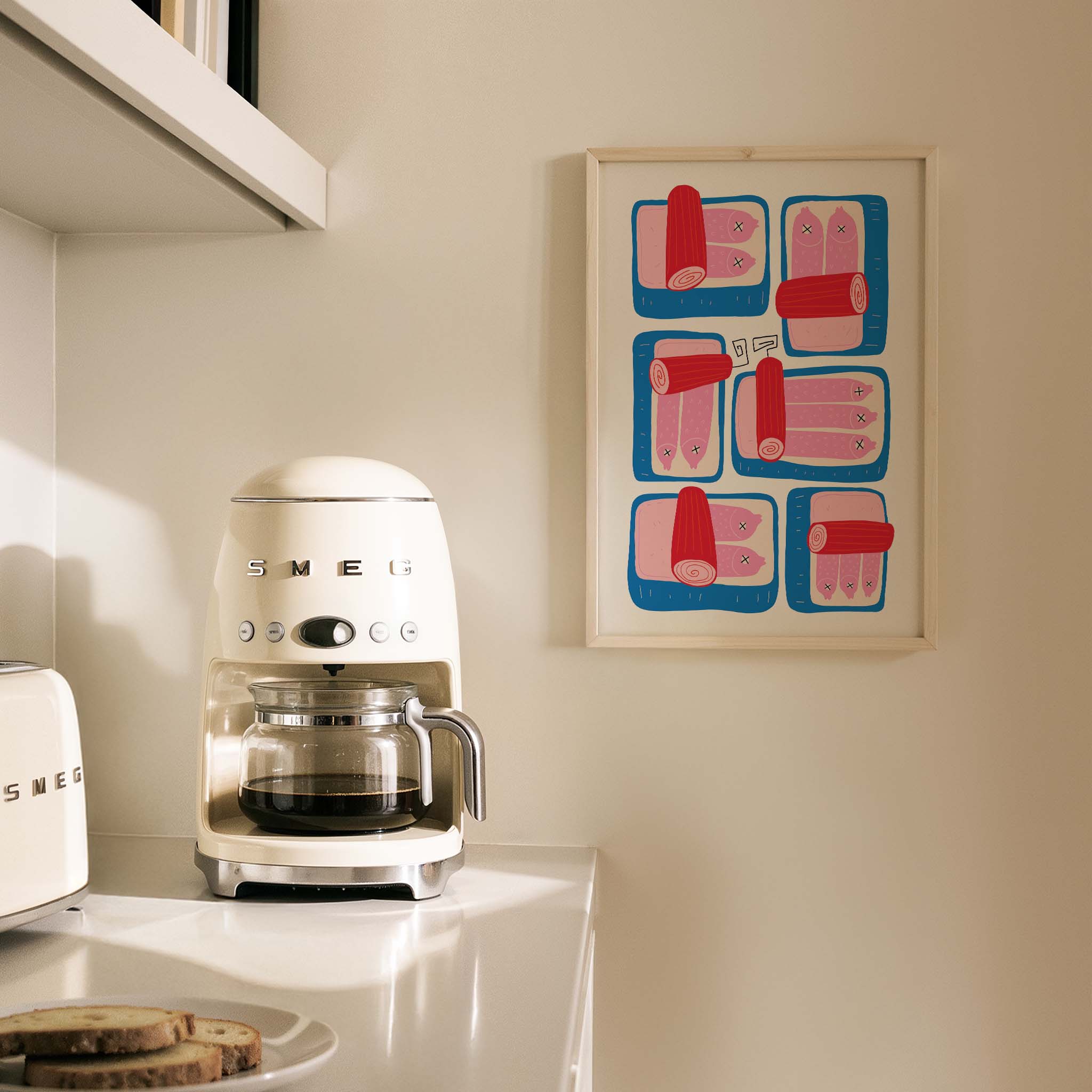 Sardalya Konservesi Akdeniz İspanya Koleksiyonu Mutfak Duvar Tablosu