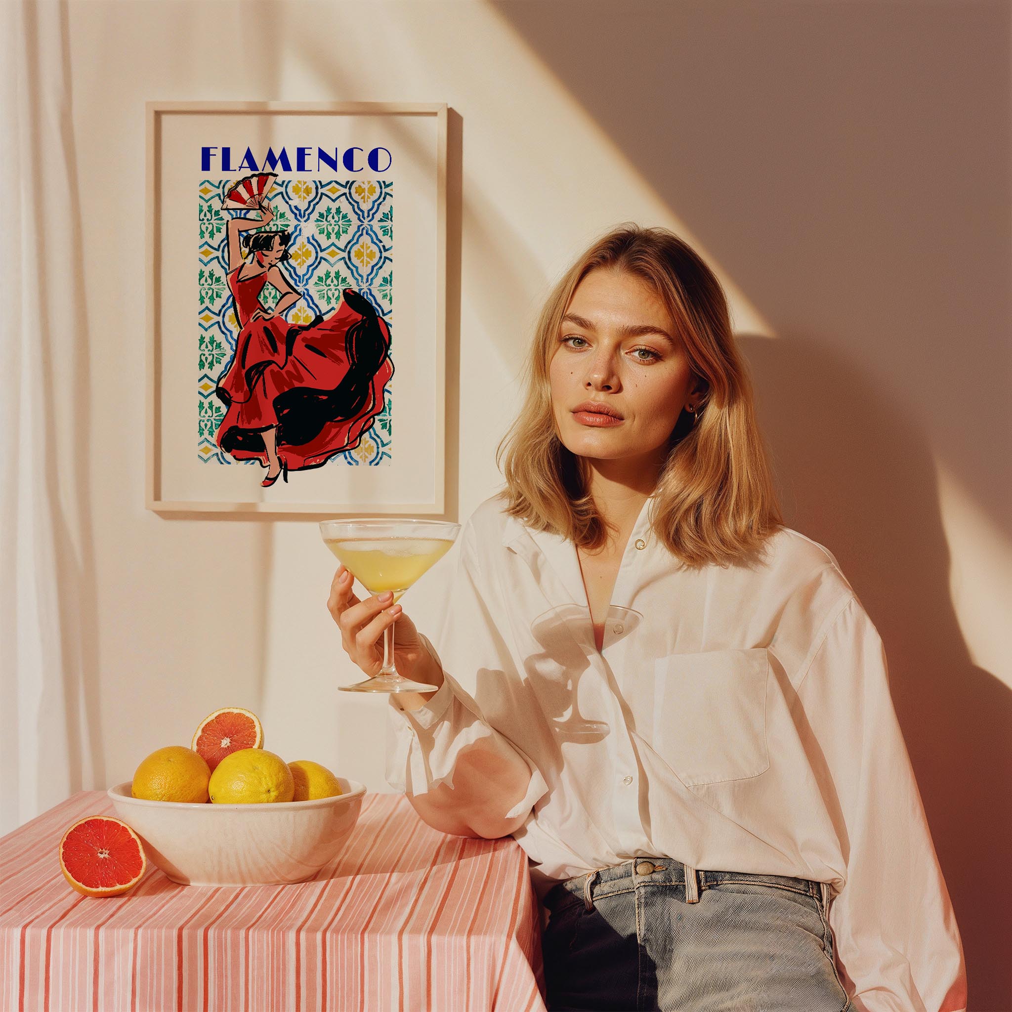 Flamenco Seramik Desen VII Akdeniz İspanya Koleksiyonu Mutfak Duvar Tablosu