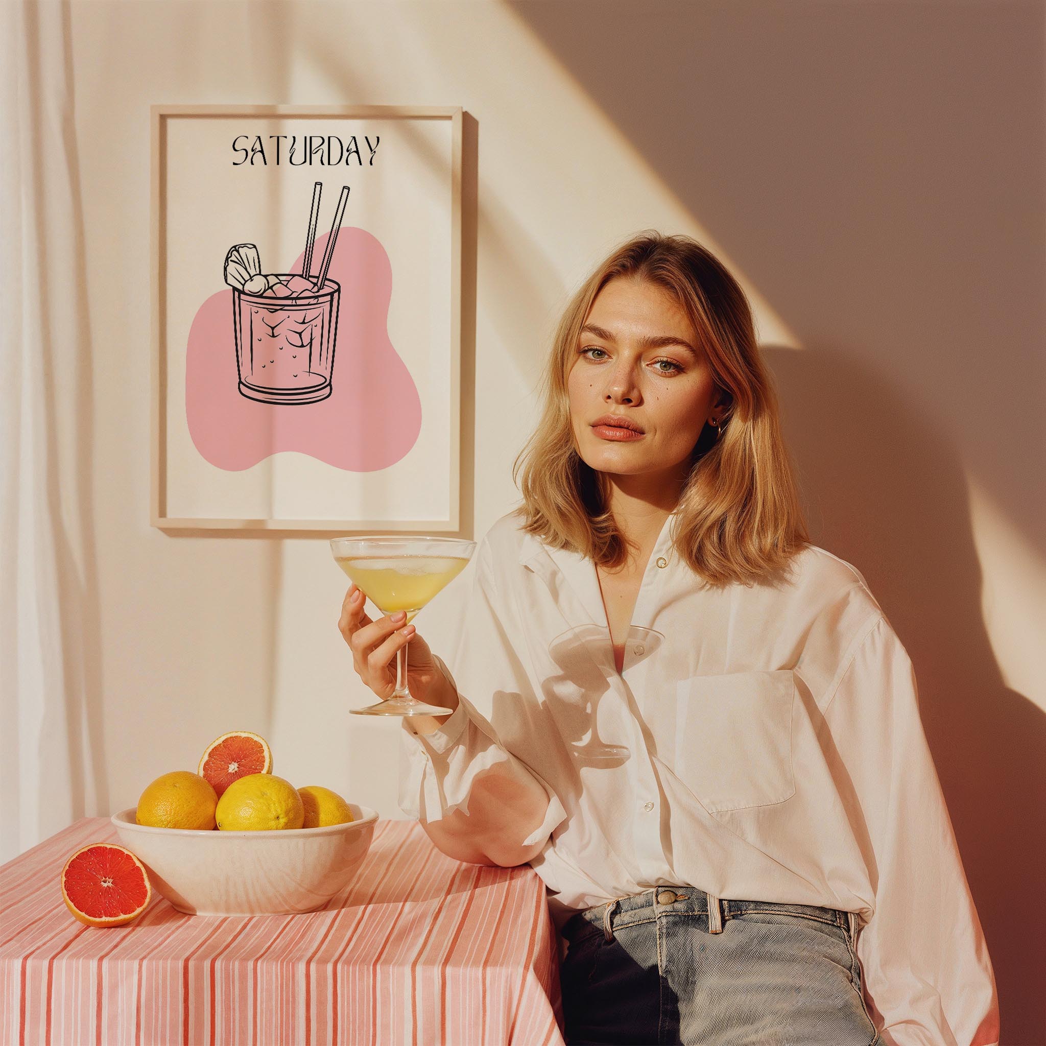 Cumartesi Günü Weekend Drinks Kokteyl Mutfak Duvar Tablosu