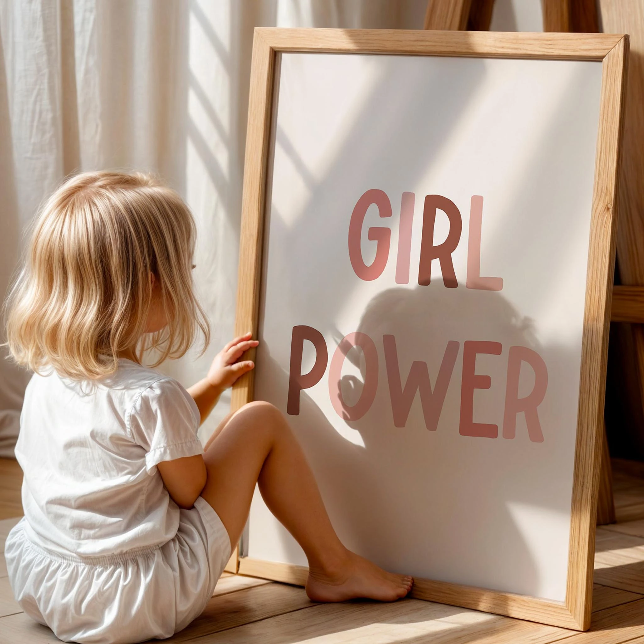 Girl Power Tipografi Kız Çocuk Odası Ahşap Tablo