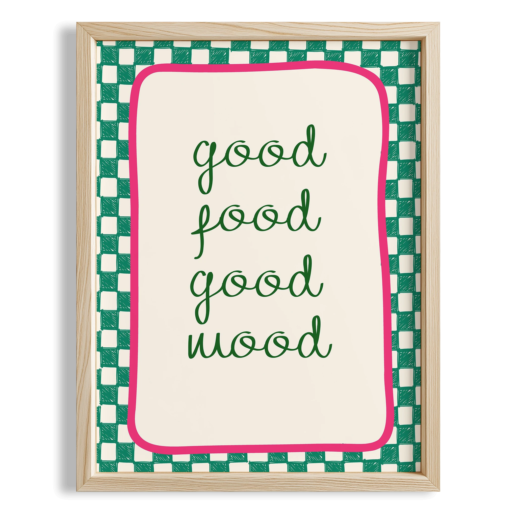 Good Food Good Mood Tipografi Mutfak Duvar Tablosu