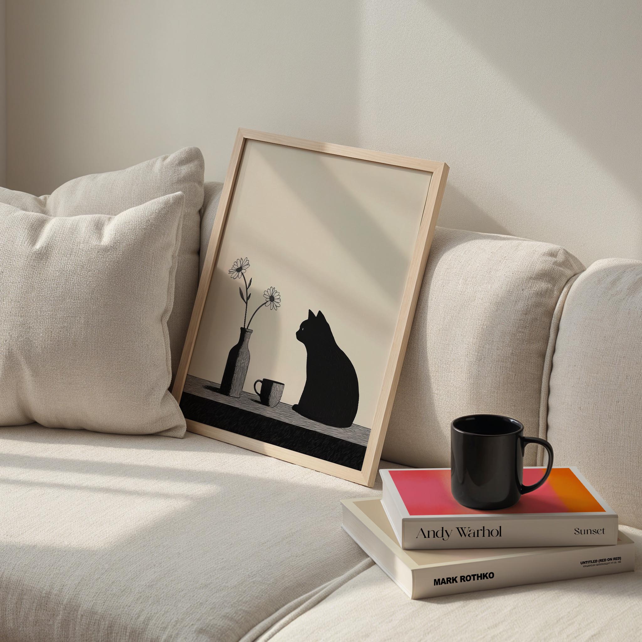 Kedi Portre XI - Minimalist Siyah