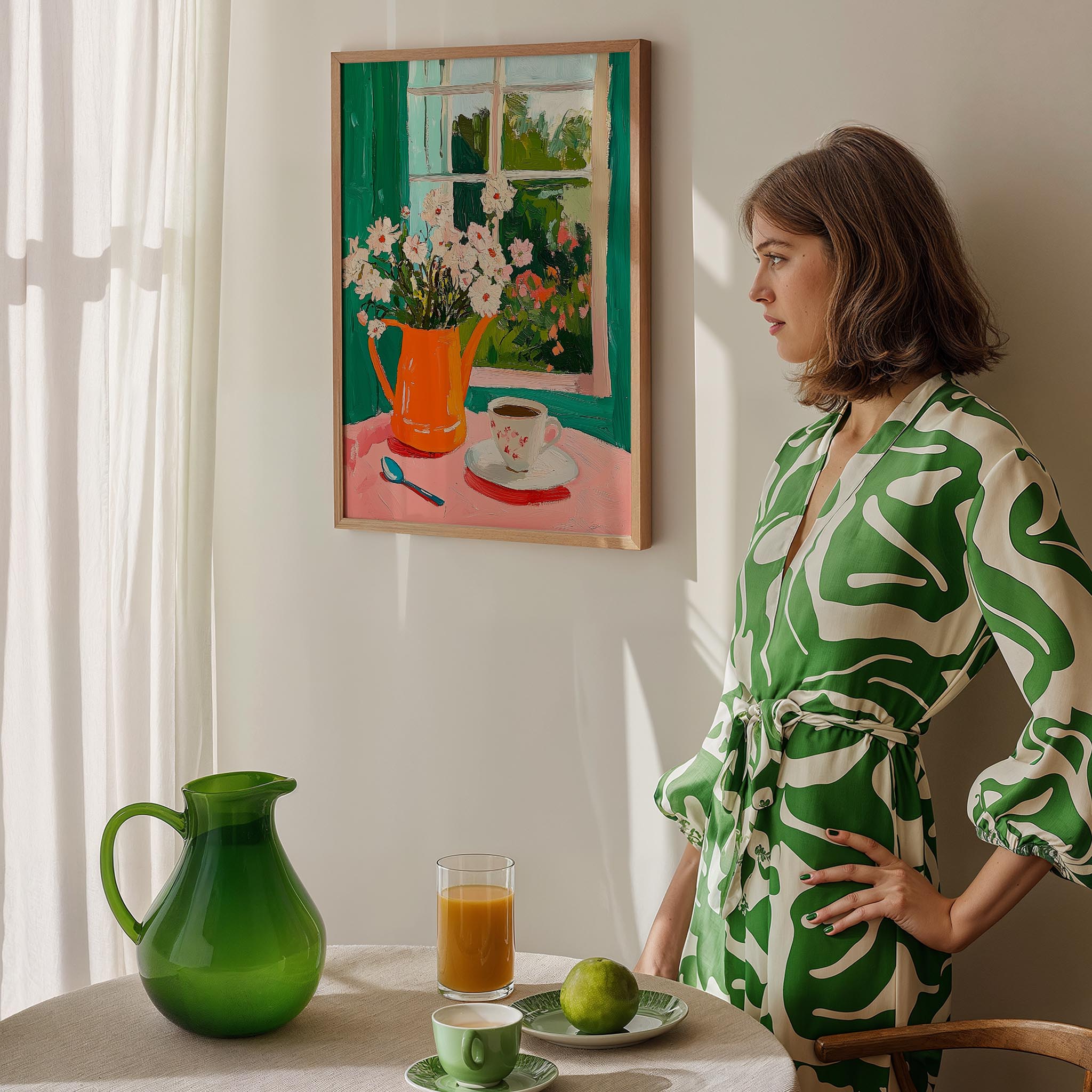 Penceredeki Çiçekler - Sabah Kahvesi