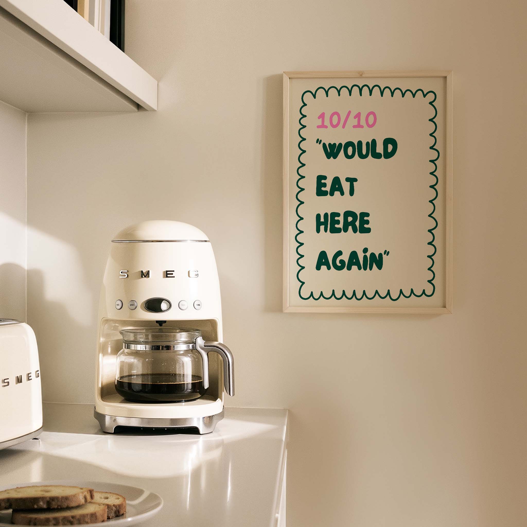 10/10 Would Eat Here Again Tipografi Mutfak Duvar Tablosu