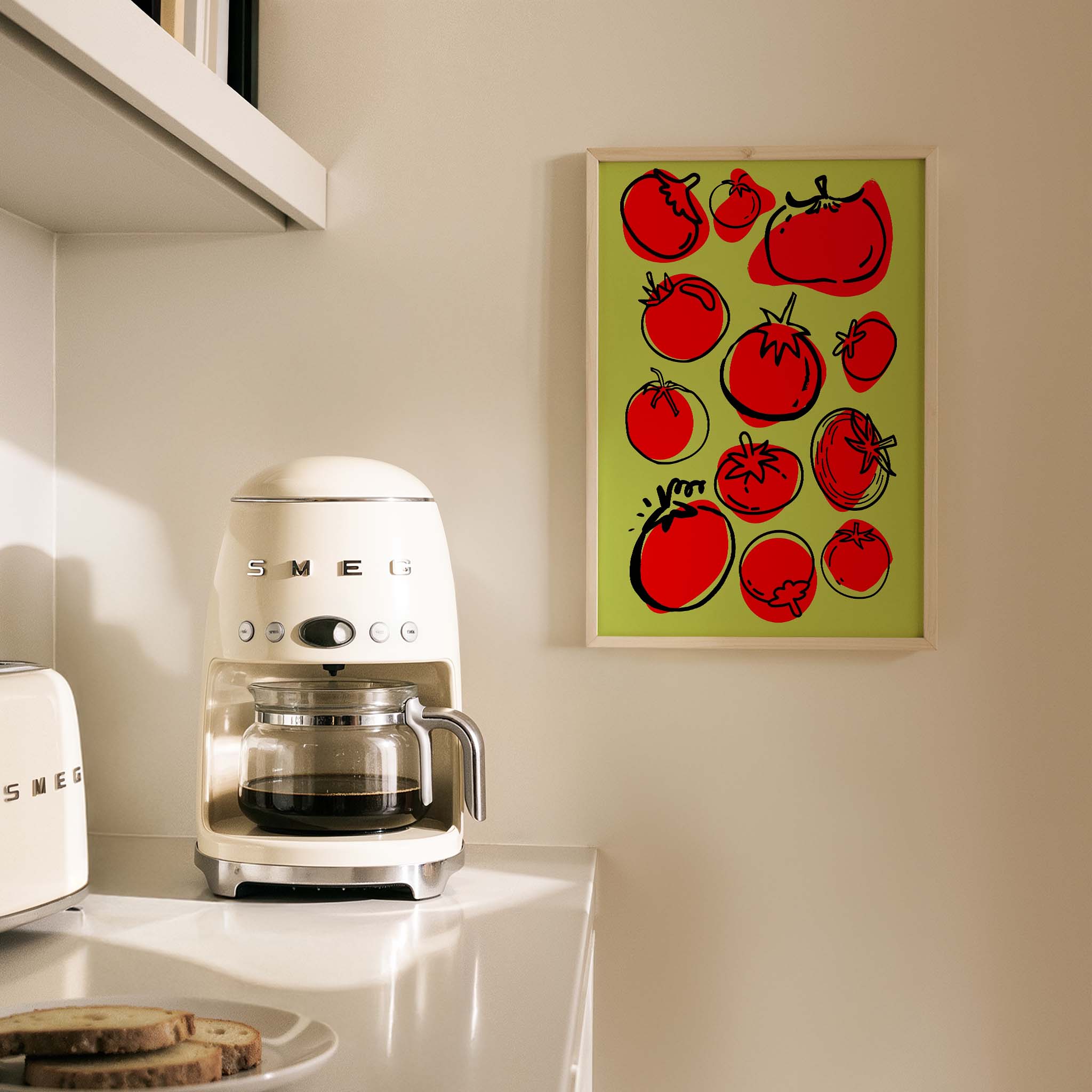 Domates Meyveler Yeşil Mutfak Duvar Tablosu