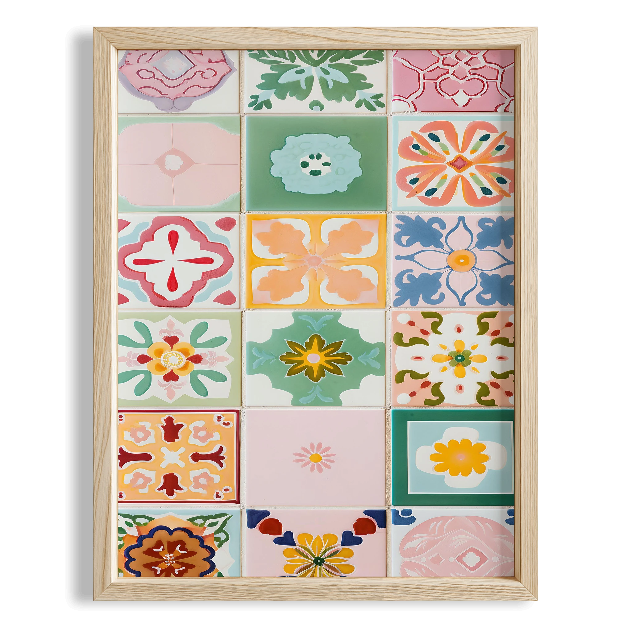 Akdeniz Seramik Deseni IV Mutfak Duvar Tablosu