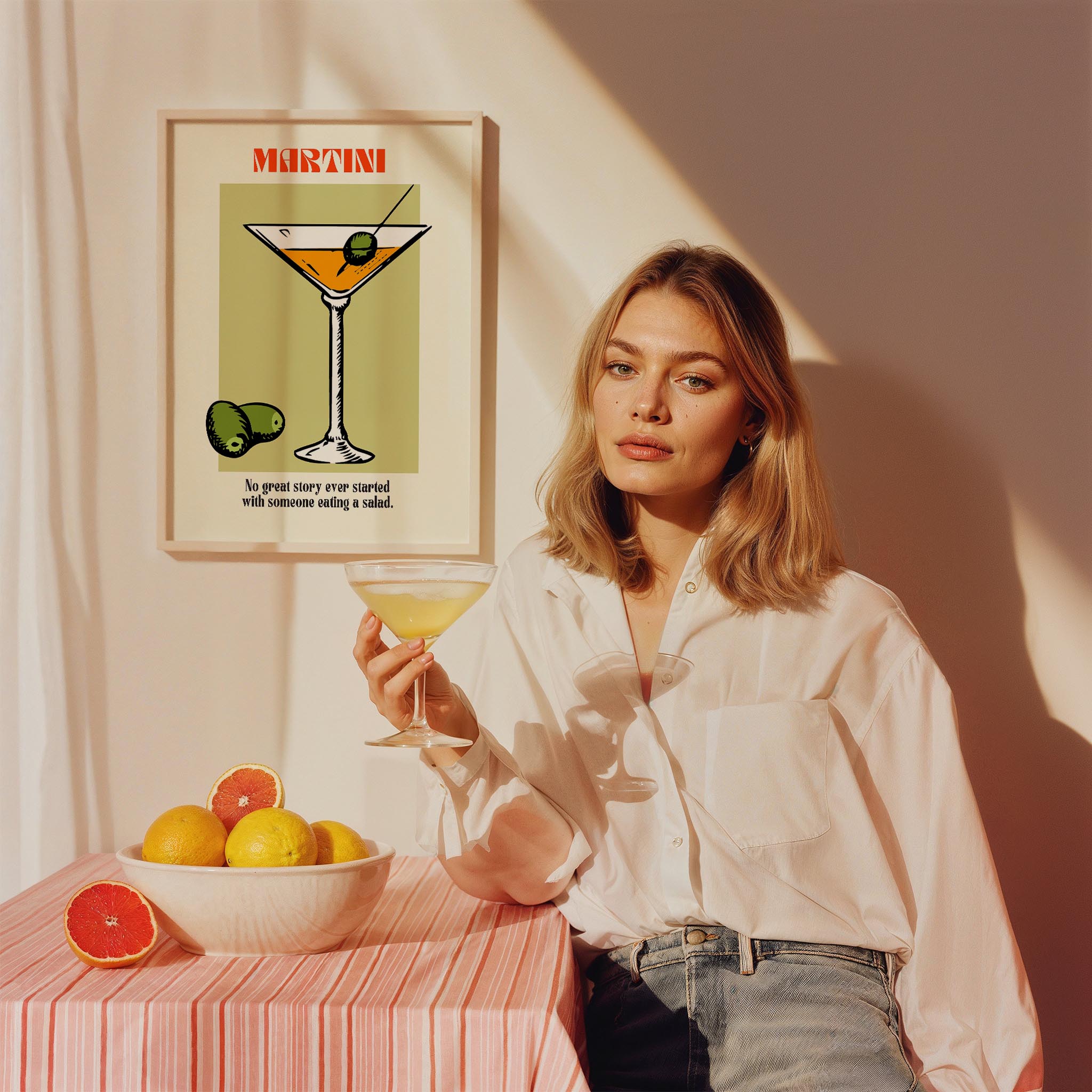 Martini Kokteyller Mutfak Duvar Tablosu