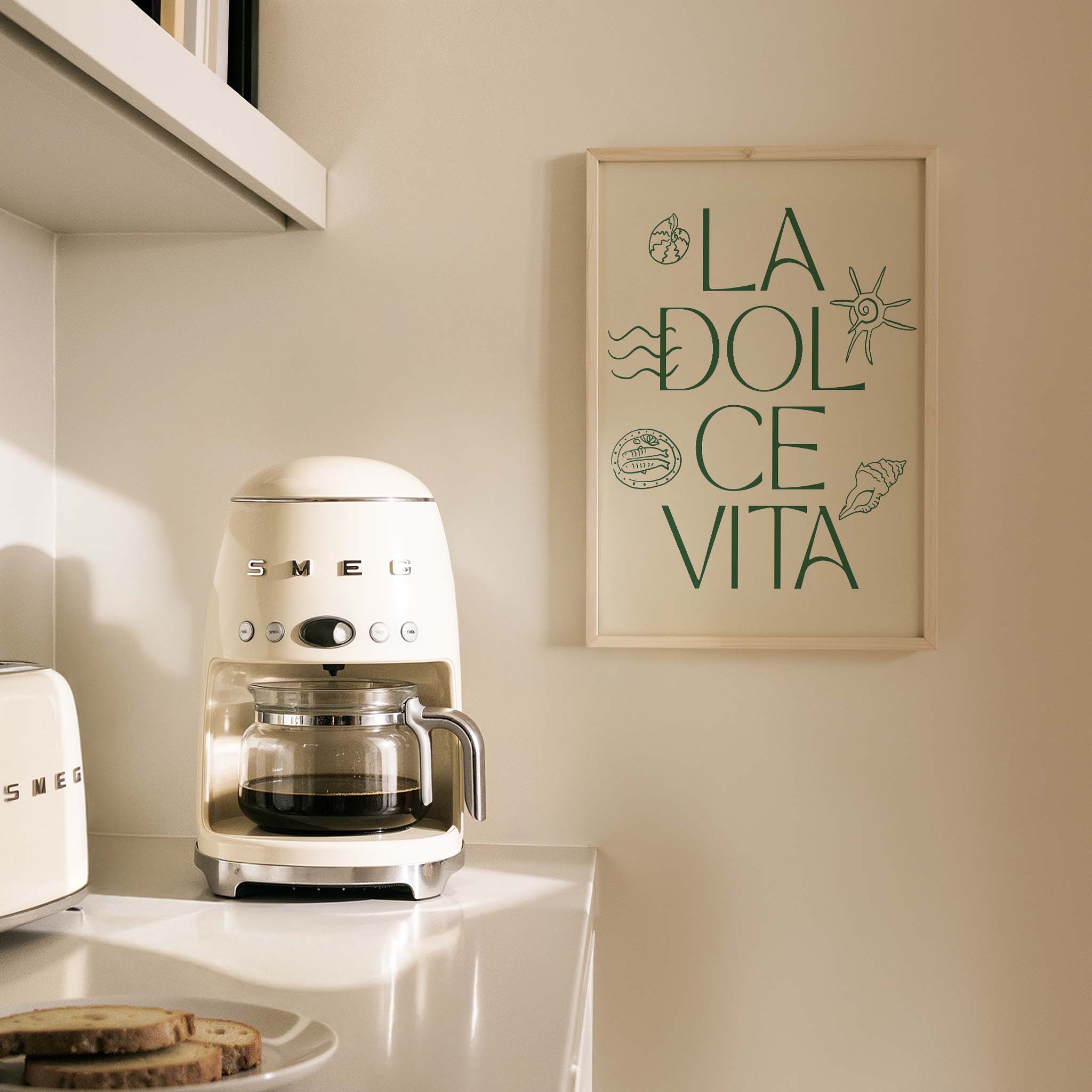 La Dolce Vita İtalyanca Tipografi Mutfak Duvar Tablosu III