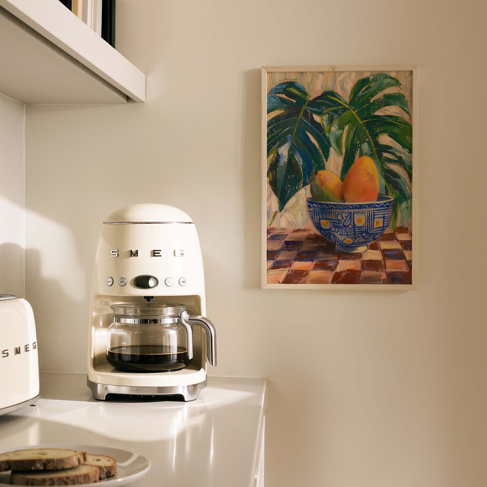 Seramik Kasede Tropikal Meyveler Akdeniz Koleksiyonu Mutfak Duvar Tablosu