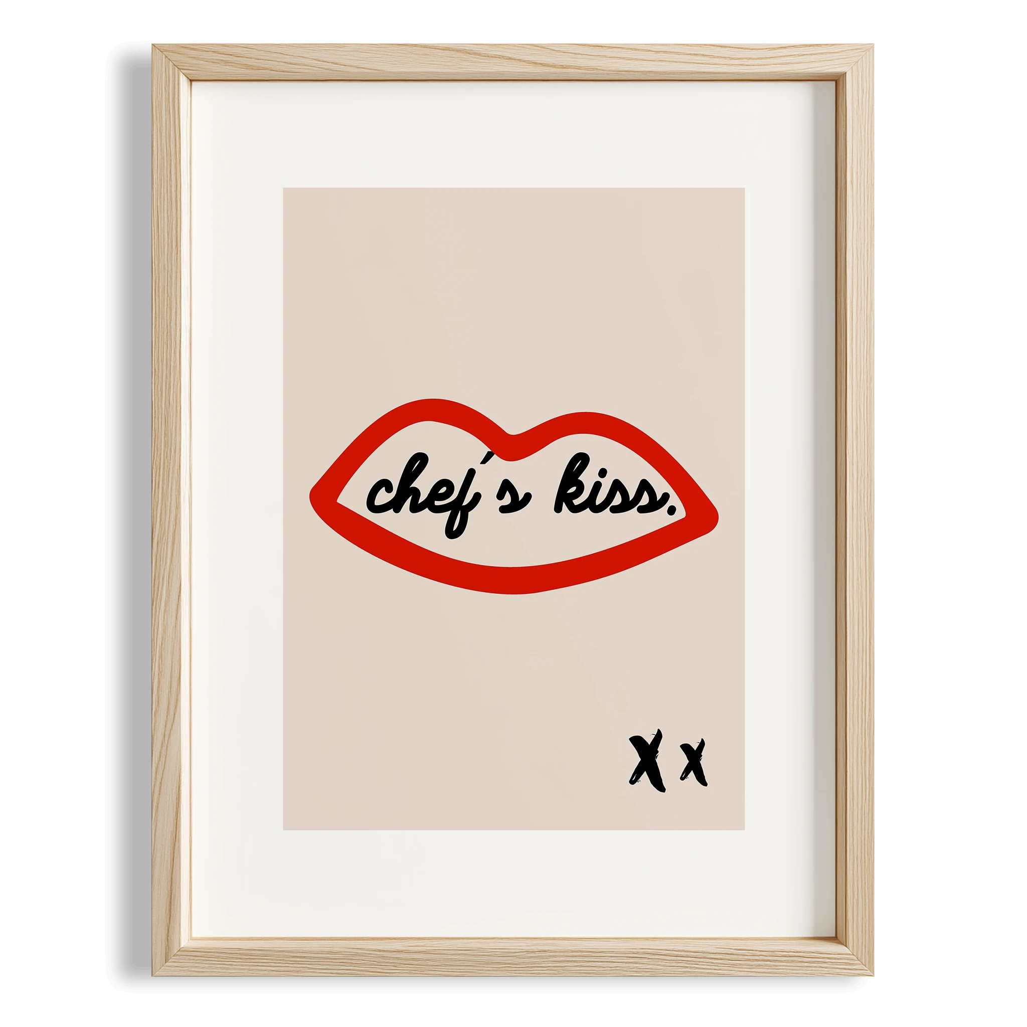 Chef’s Kiss Şefin Öpücüğü Tipografi Mutfak Duvar Tablosu