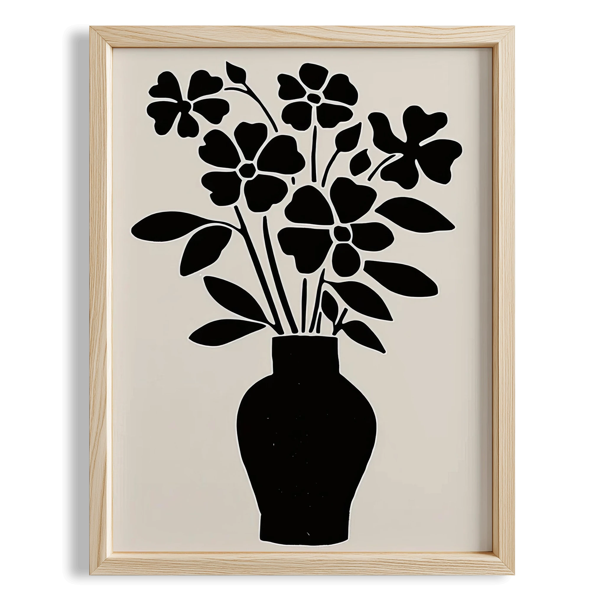 Vazo ve Çiçekler II - Siyah Bej