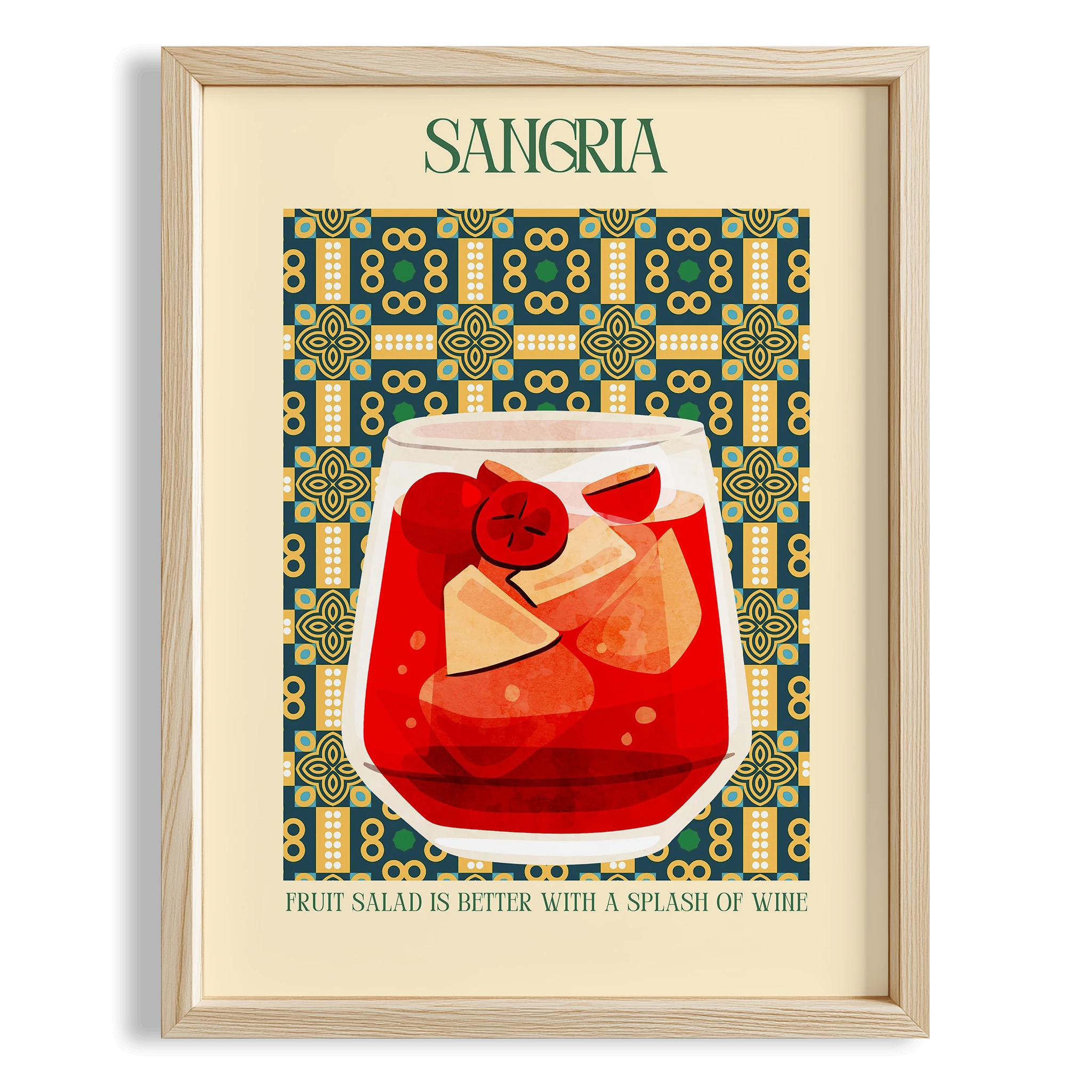 Sangria Seramik Desen I Akdeniz İspanya Koleksiyonu Mutfak Duvar Tablosu