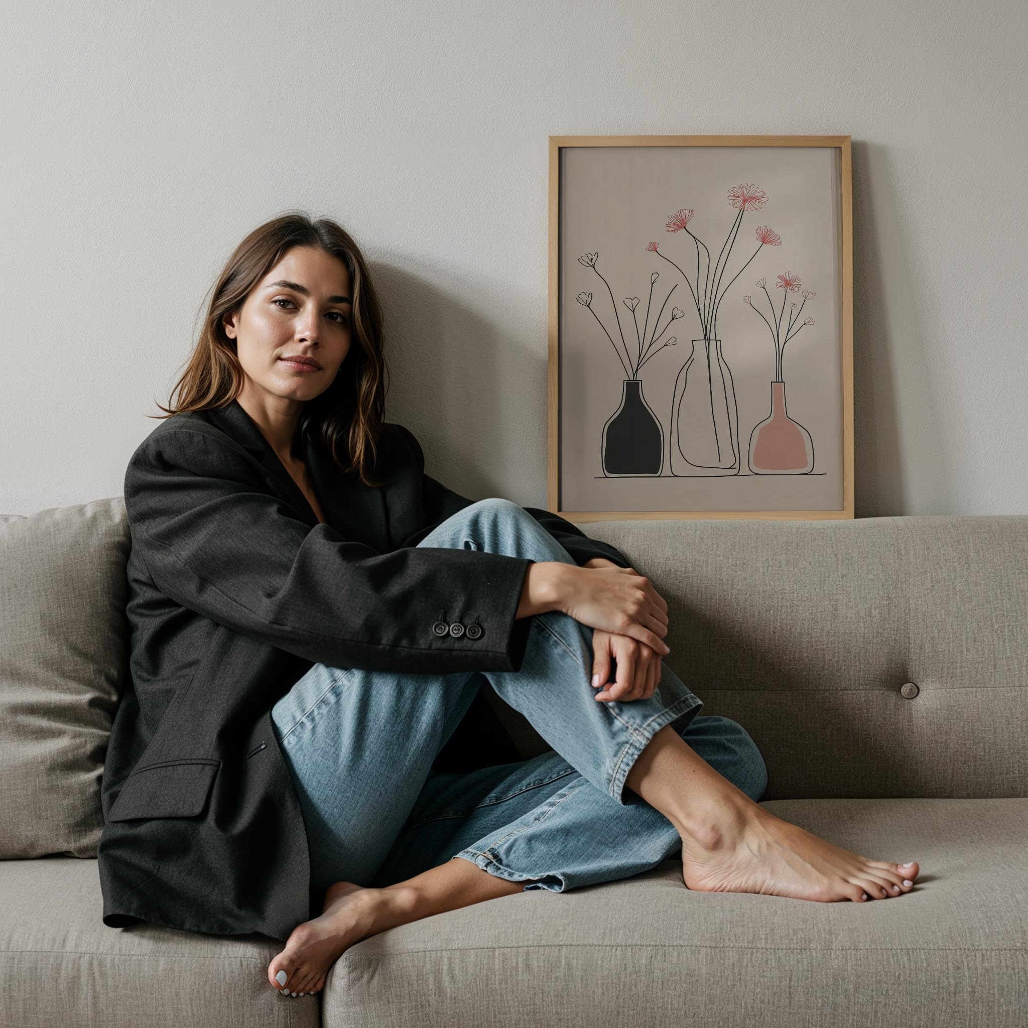 Vazo ve Çiçekler VIII - Minimalist İncelik