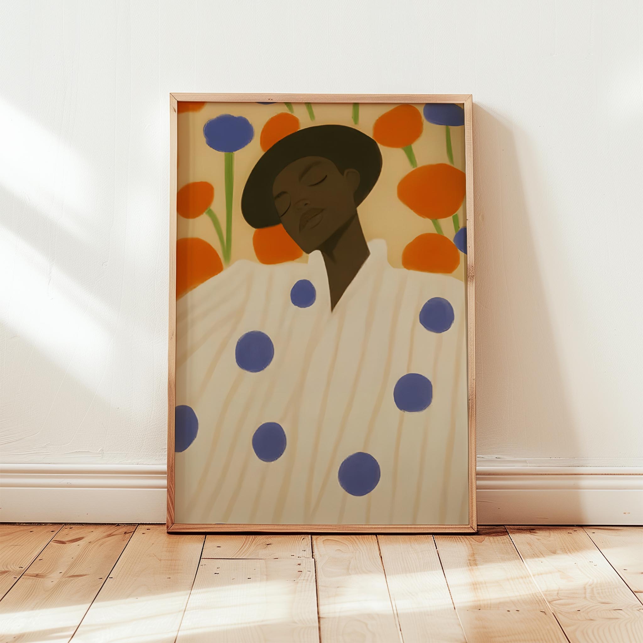 Puantiyeli Portre I - Hasır Şapka