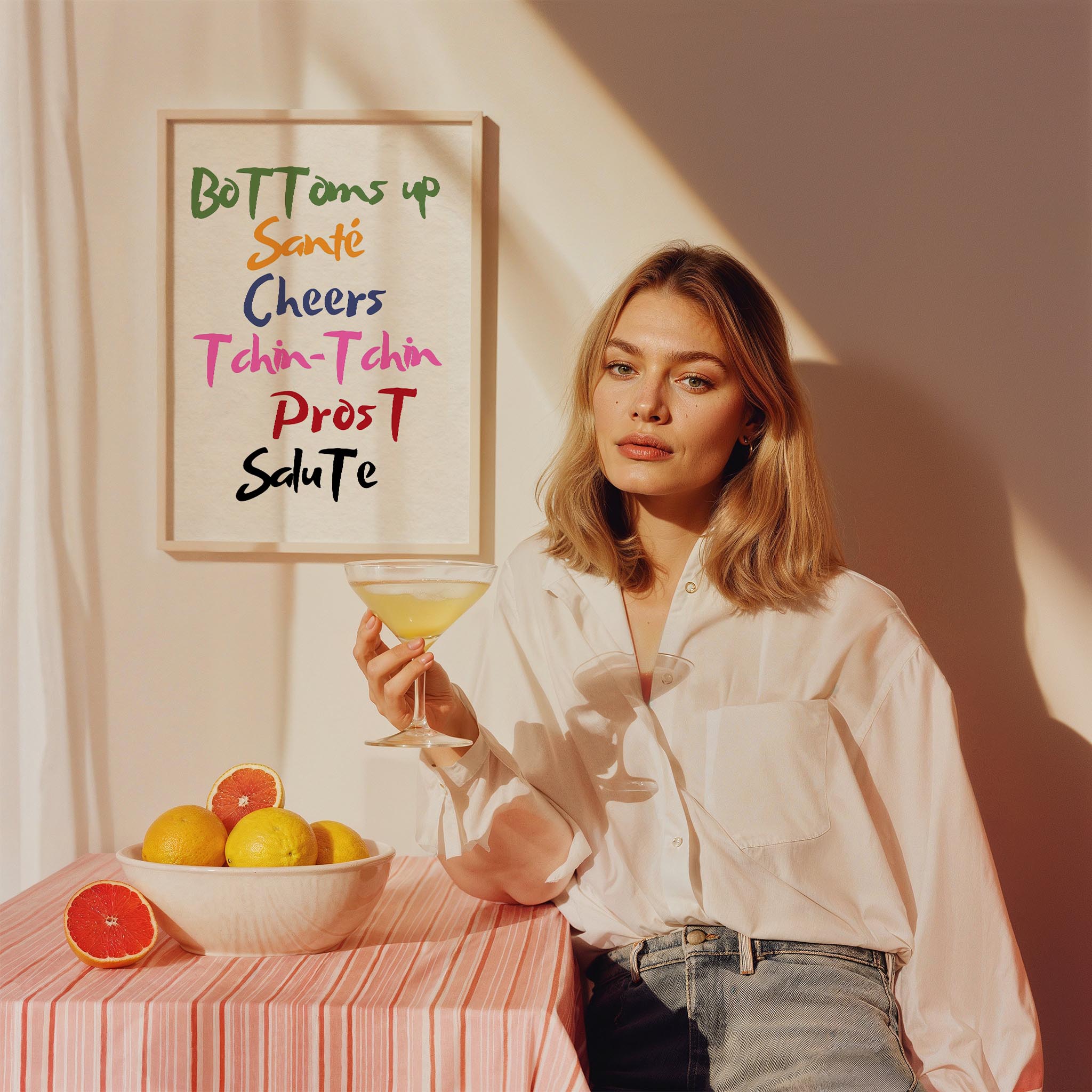 Bardaklar Havaya Şerefe Mutfak Duvar Tablosu