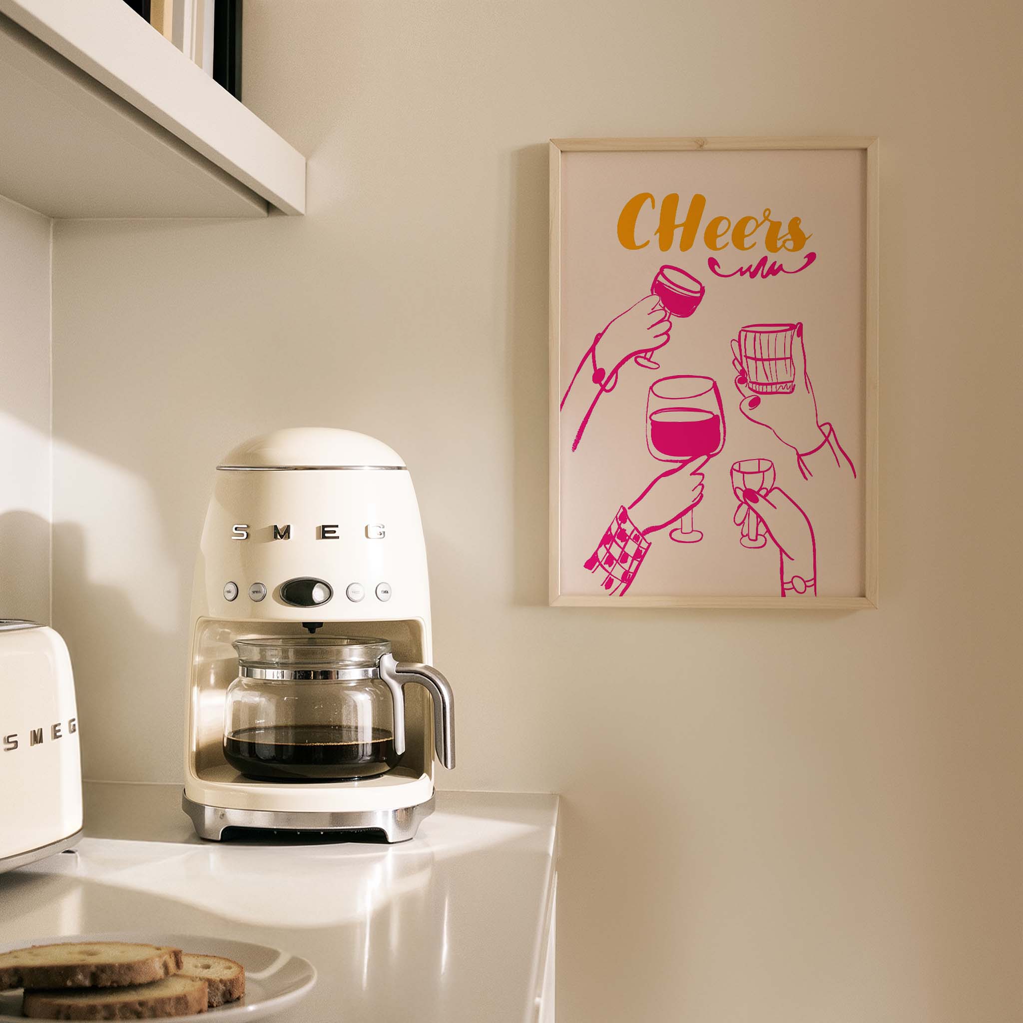 Cheers Tipografi Kokteyller Mutfak Duvar Tablosu III