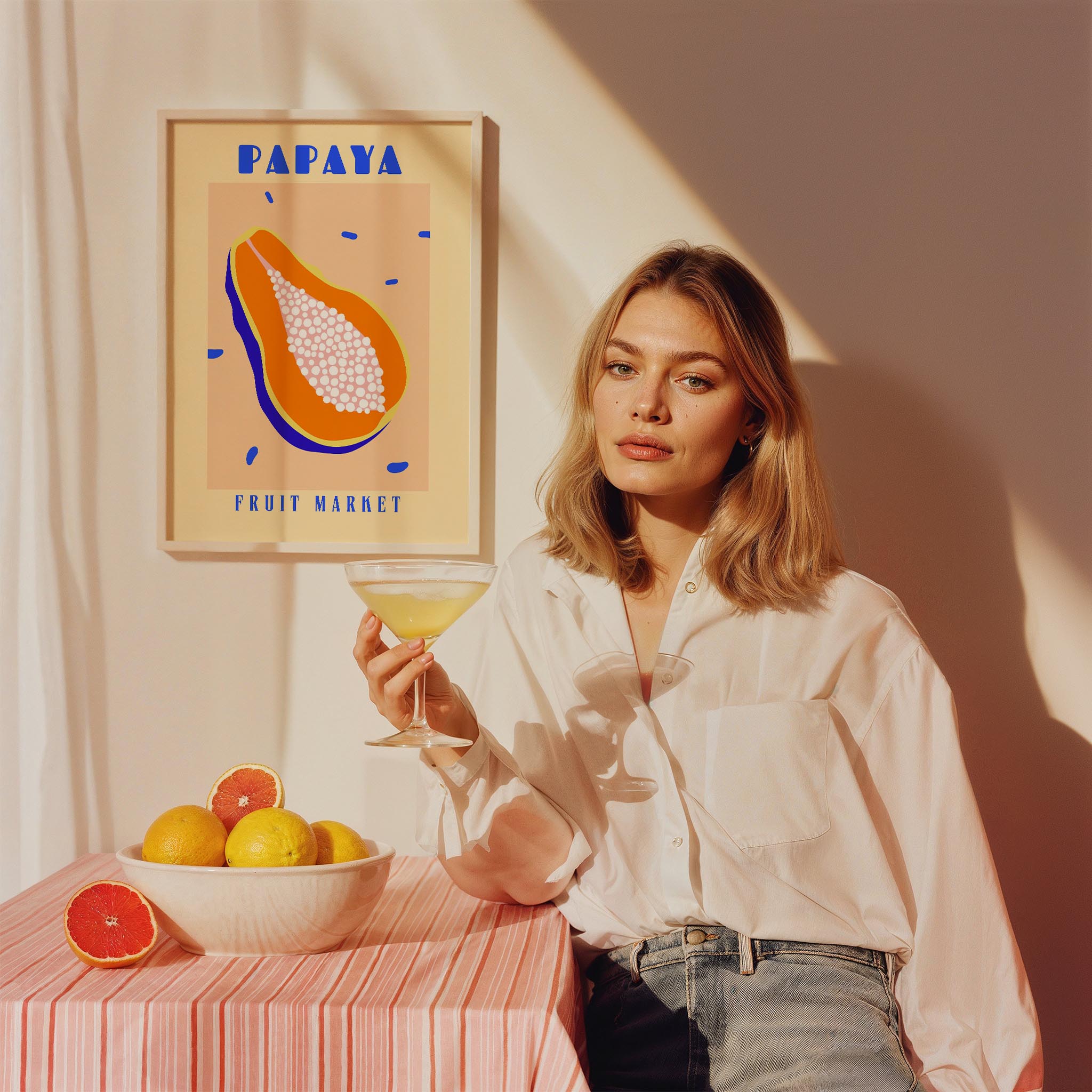 Papaya Fruits Market Mutfak Duvar Tablosu
