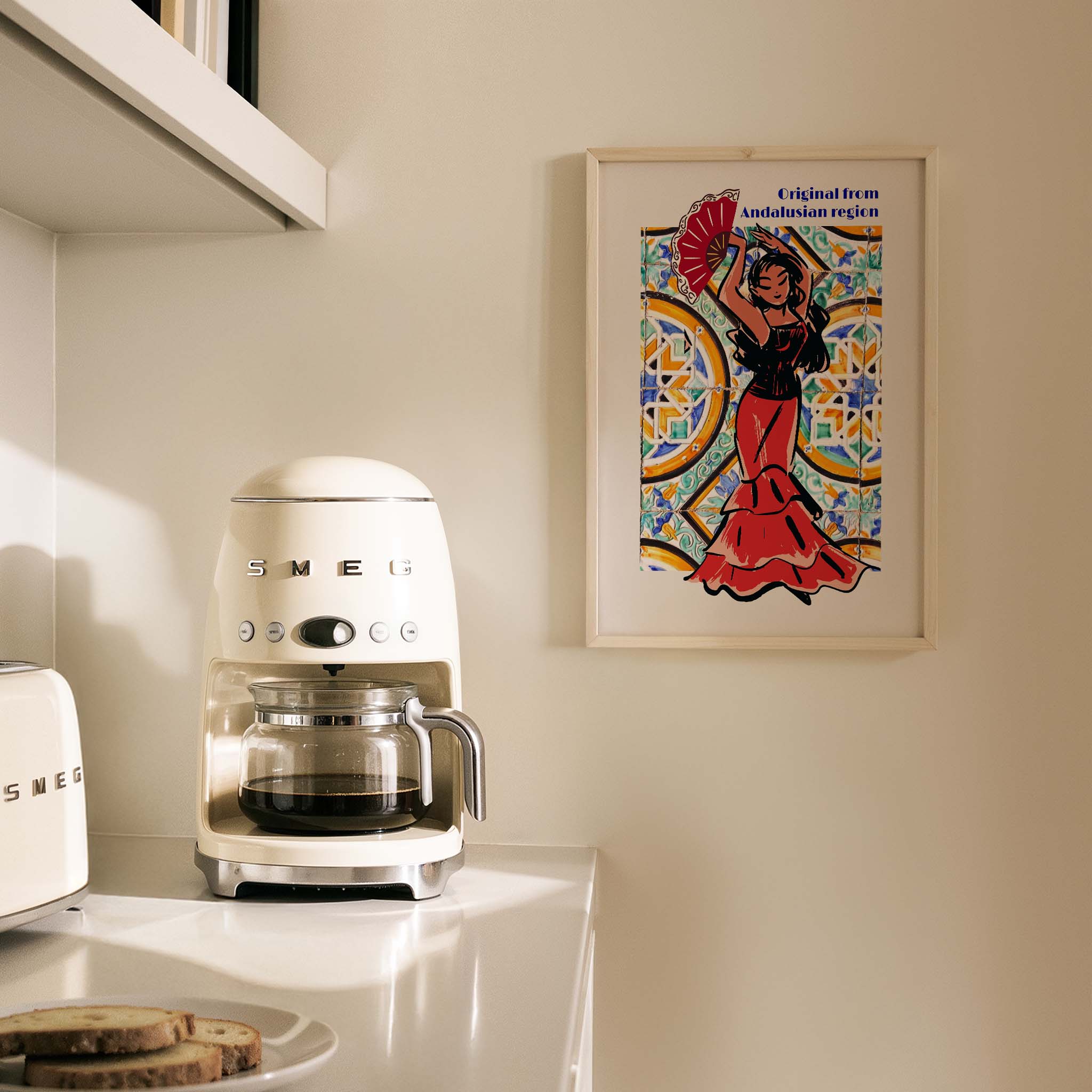 Flamenco Seramik Desen II Akdeniz İspanya Koleksiyonu Mutfak Duvar Tablosu