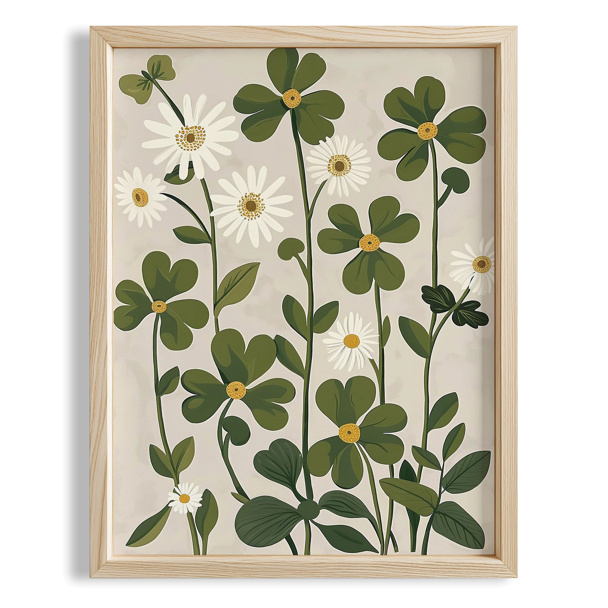 Dört Yapraklı Yonca Botanik - Duvar Tablosu