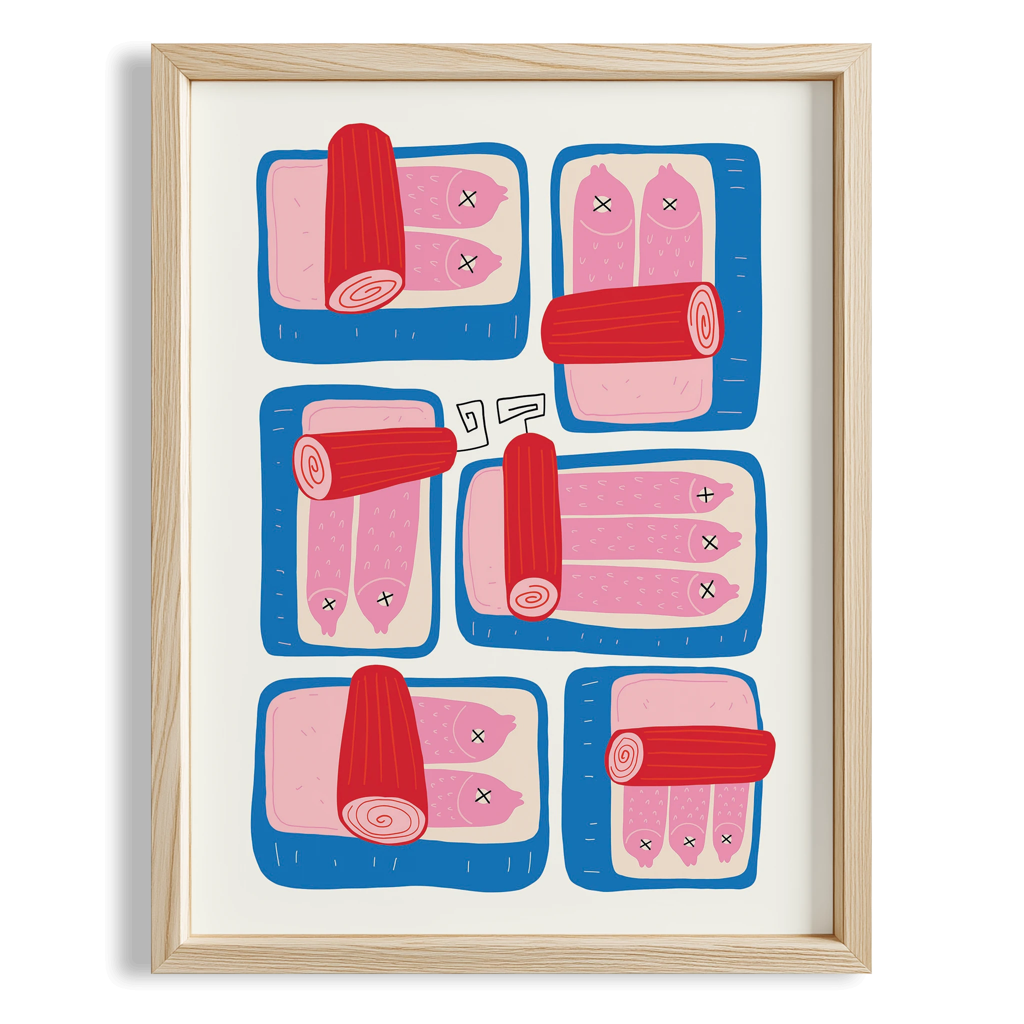 Sardalya Konservesi Akdeniz İspanya Koleksiyonu Mutfak Duvar Tablosu