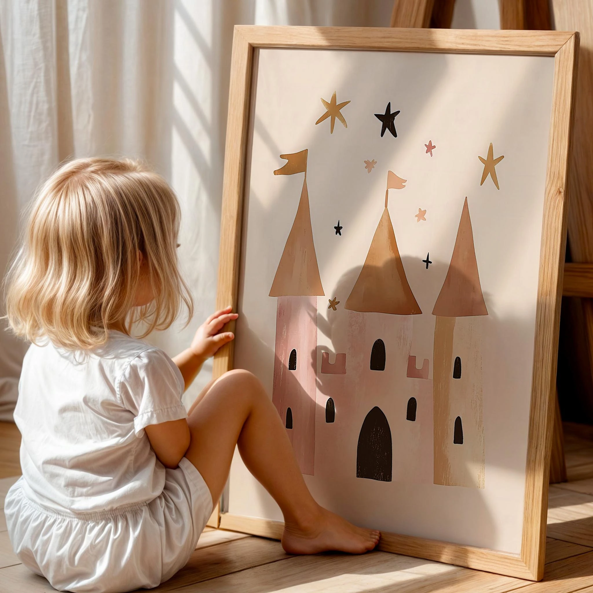 Bohem Prenses Şatosu Kız Çocuk Odası Ahşap Tablo