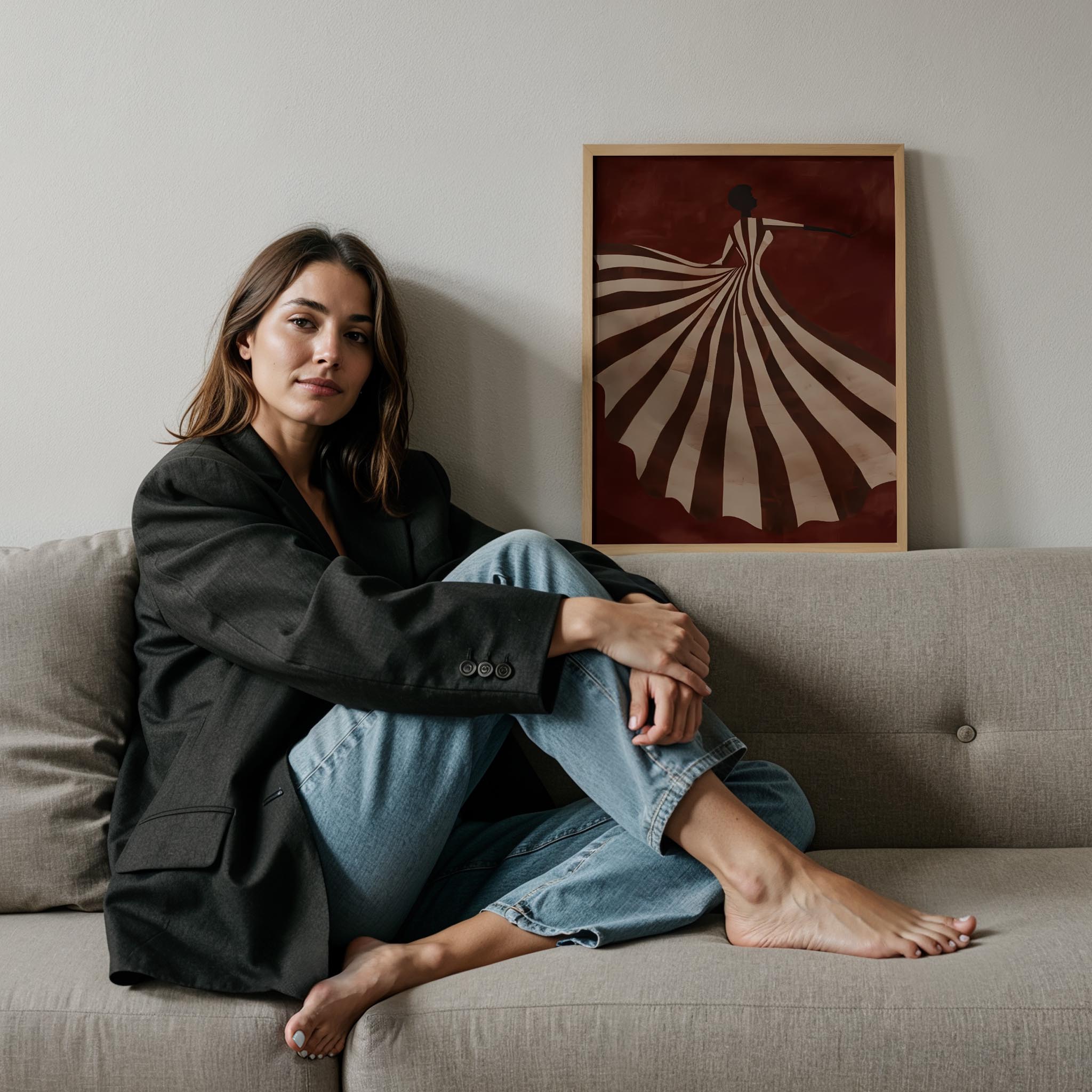 Soyut Elbise XX - Kızıl Zemin