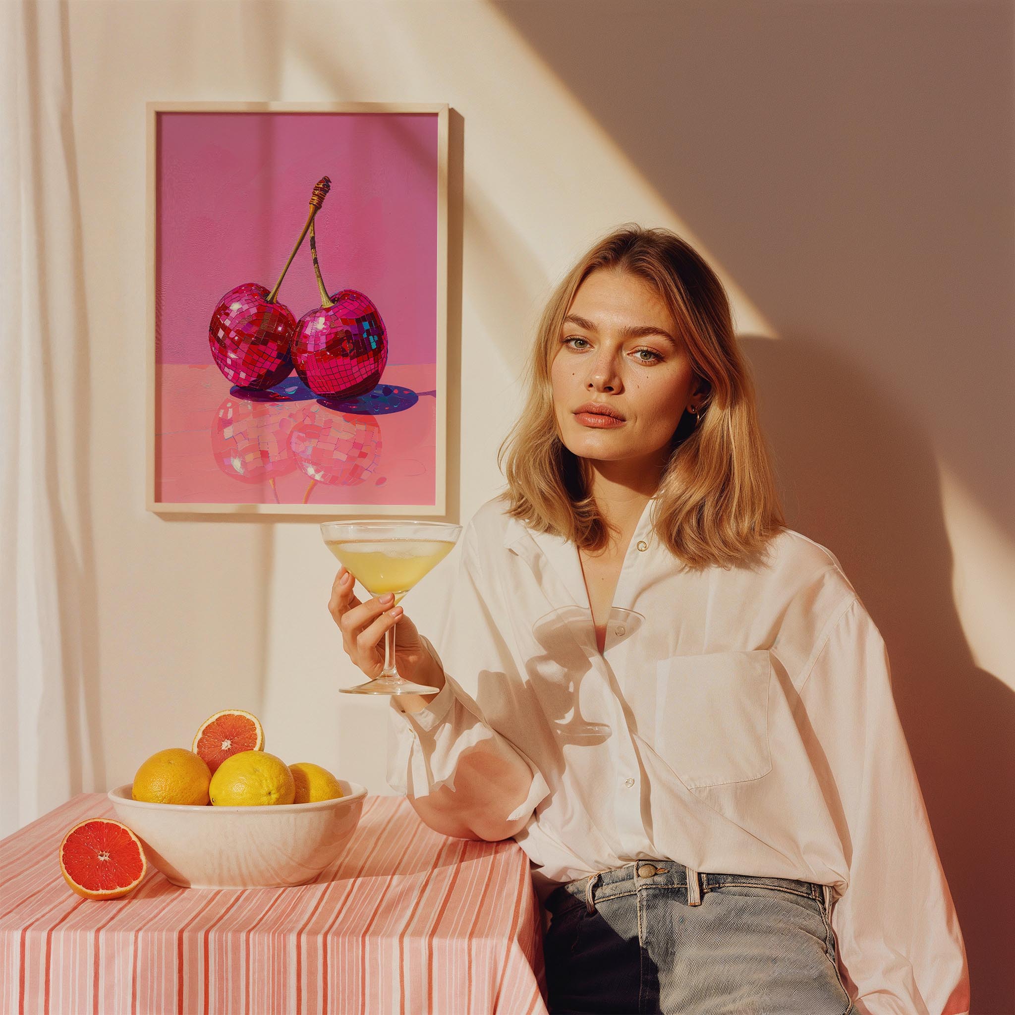 Pırıltılı Kiraz Maximalist - Duvar Tablosu