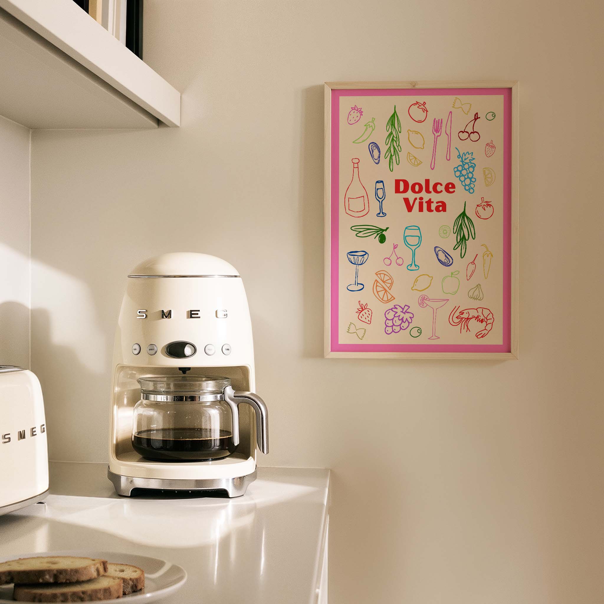 La Dolce Vita İtalyan Riviera Koleksiyonu Mutfak Duvar Tablosu