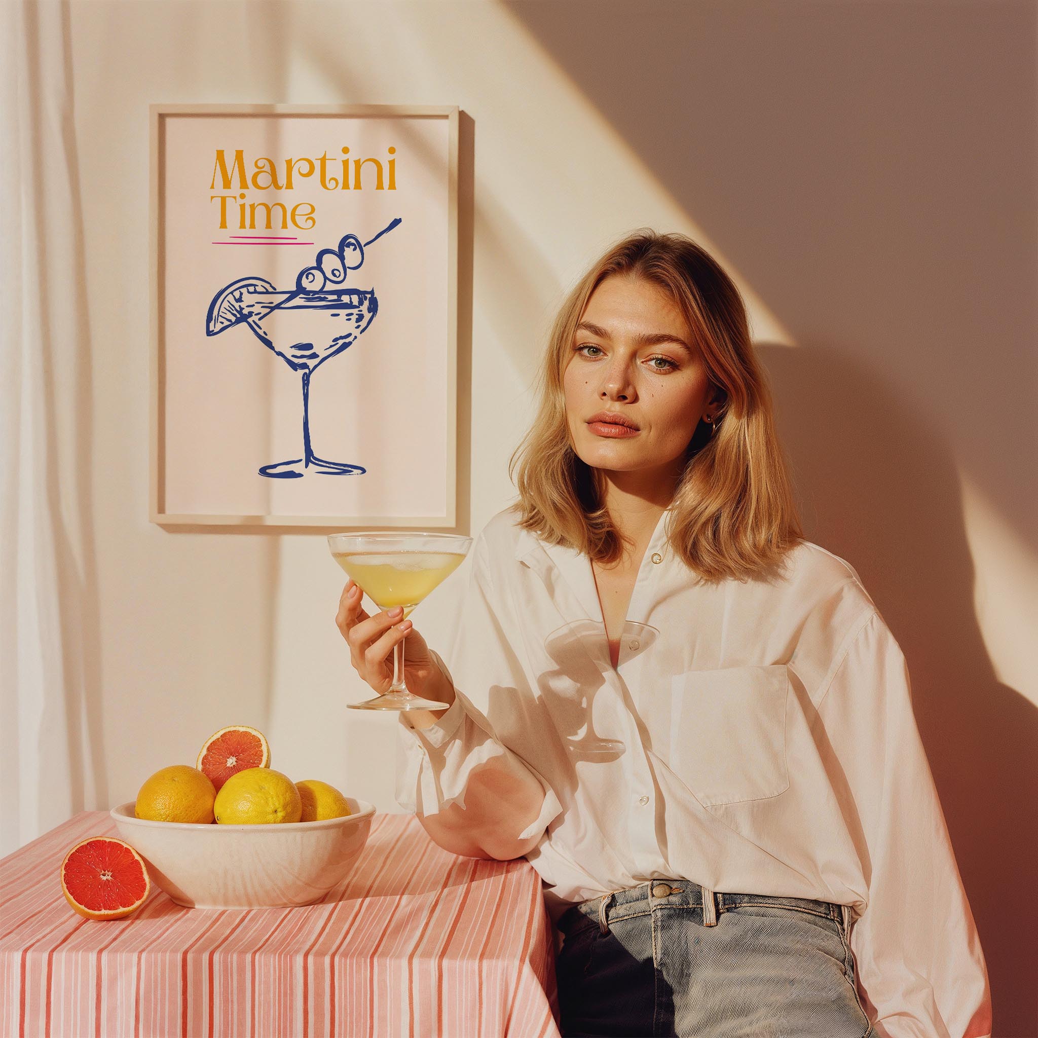 Martini Time Kokteyller Mutfak Duvar Tablosu