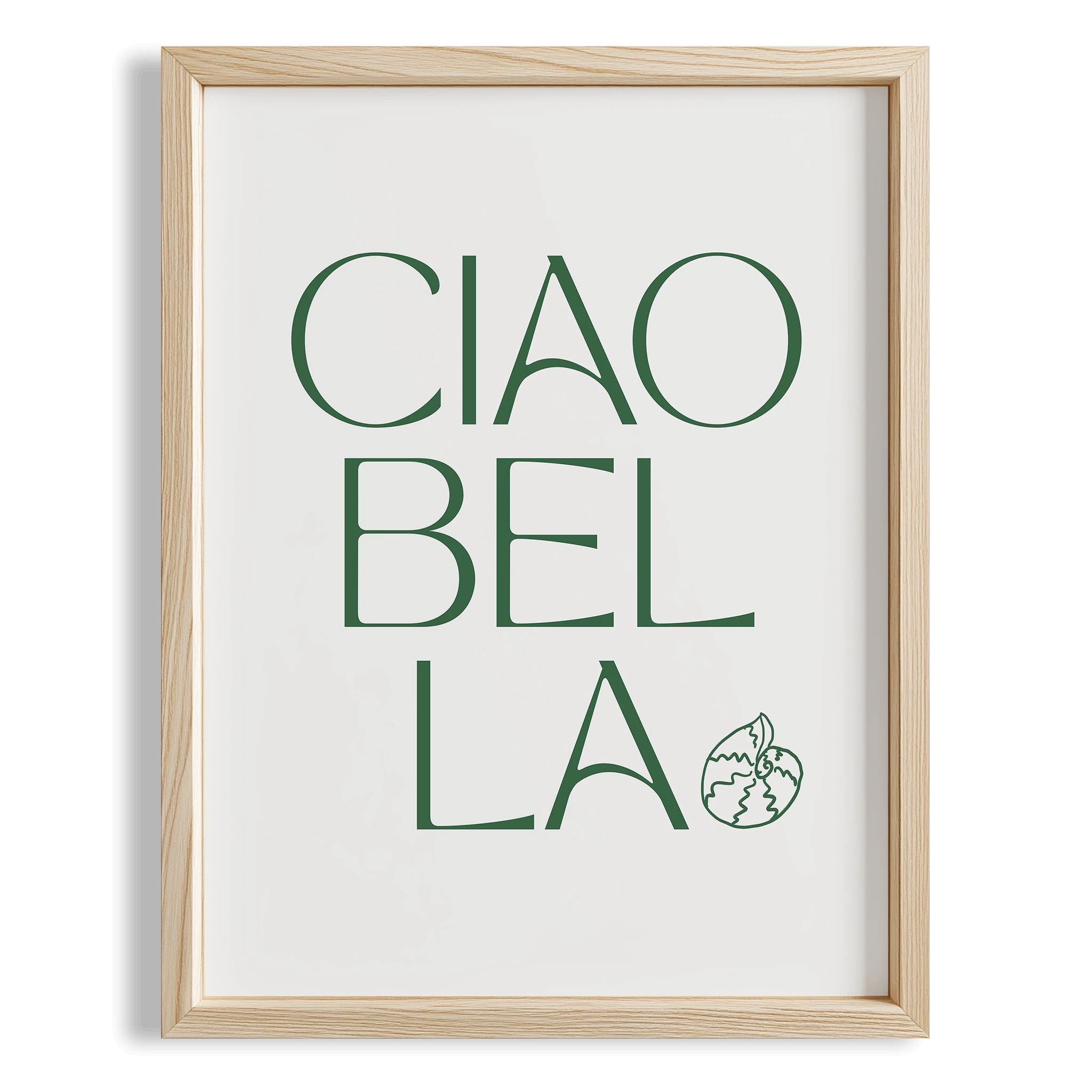 Ciao Bella İtalyanca Tipografi Mutfak Duvar Tablosu