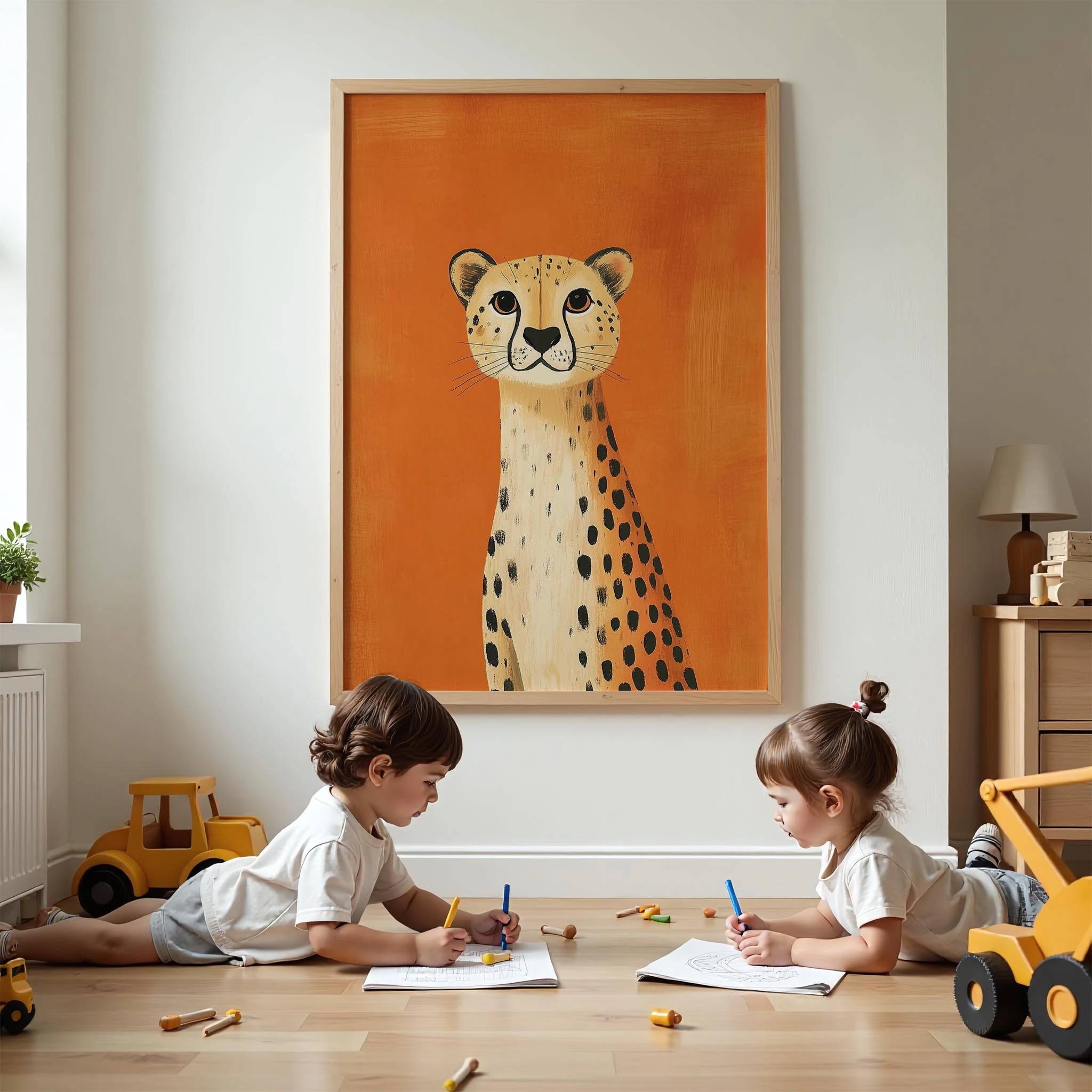 Sevimli Çita - Terra Cotta Fon