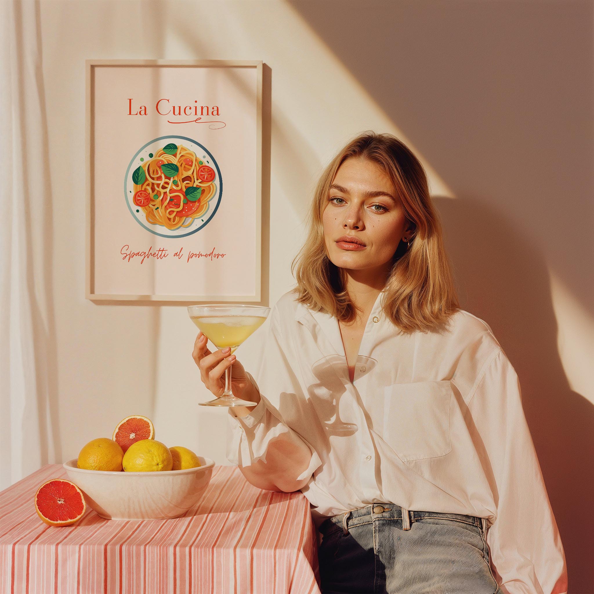 Spaghettoni al Pomodoro Akdeniz İtalya Koleksiyonu Mutfak Duvar Tablosu