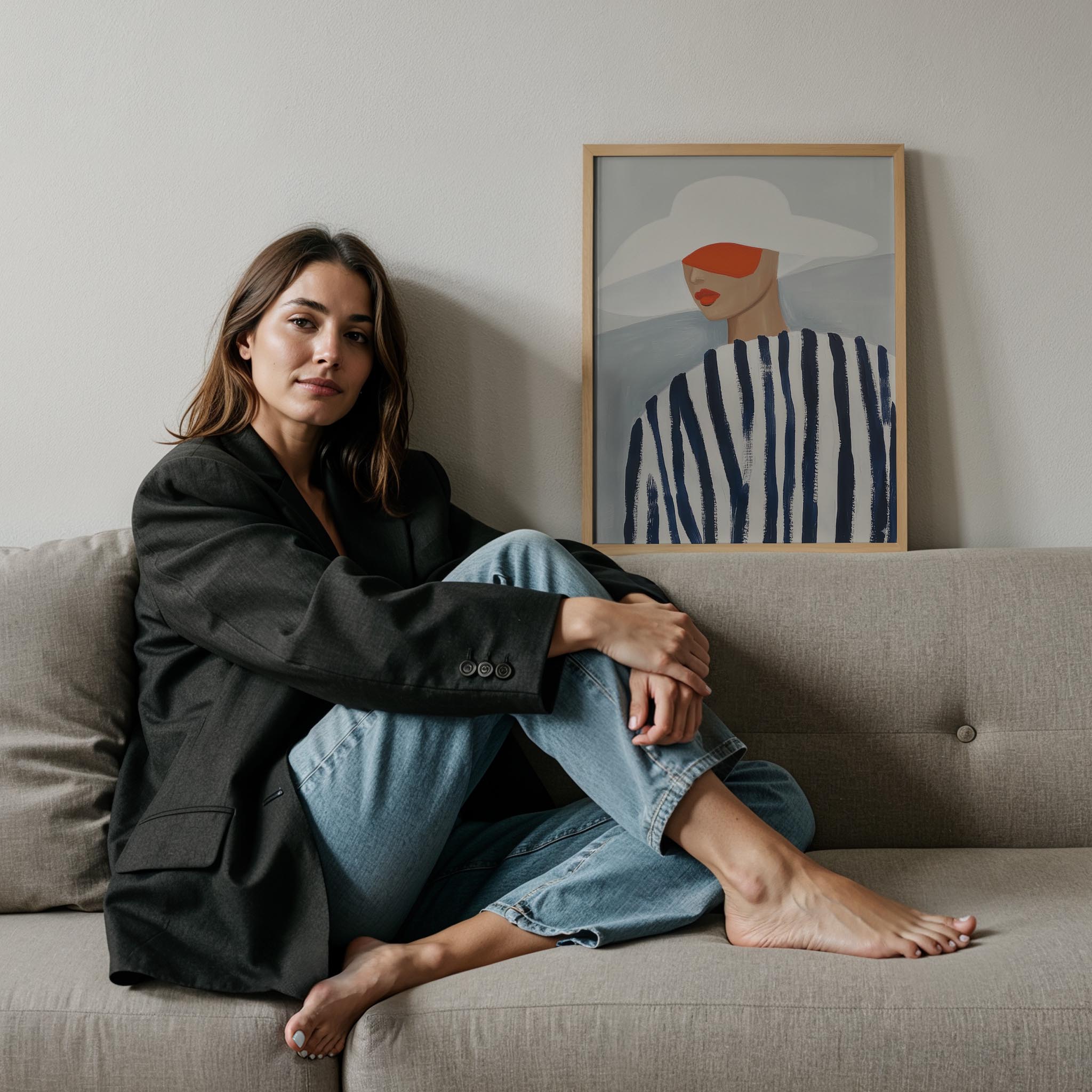 Kadın Portre XXIV - Çizgili